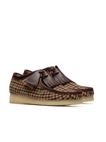 Clarks Mens Wallabee – Brown Harris Tweed & Leather,  Natural Crepe Sole (26182791)