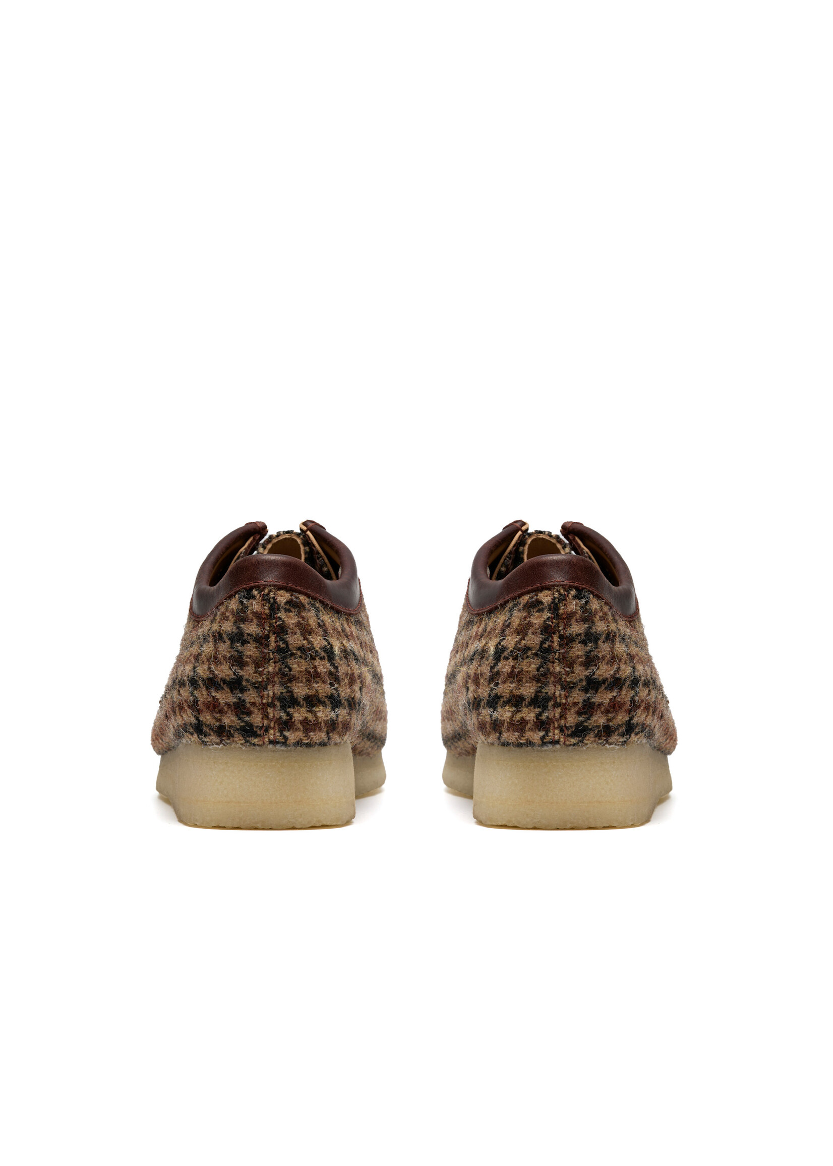 Clarks Mens Wallabee – Brown Harris Tweed & Leather,  Natural Crepe Sole (26182791)