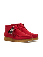 Clarks Womens Wallabee Boot – Red Suede,  Amber Crepe Sole (26183770)