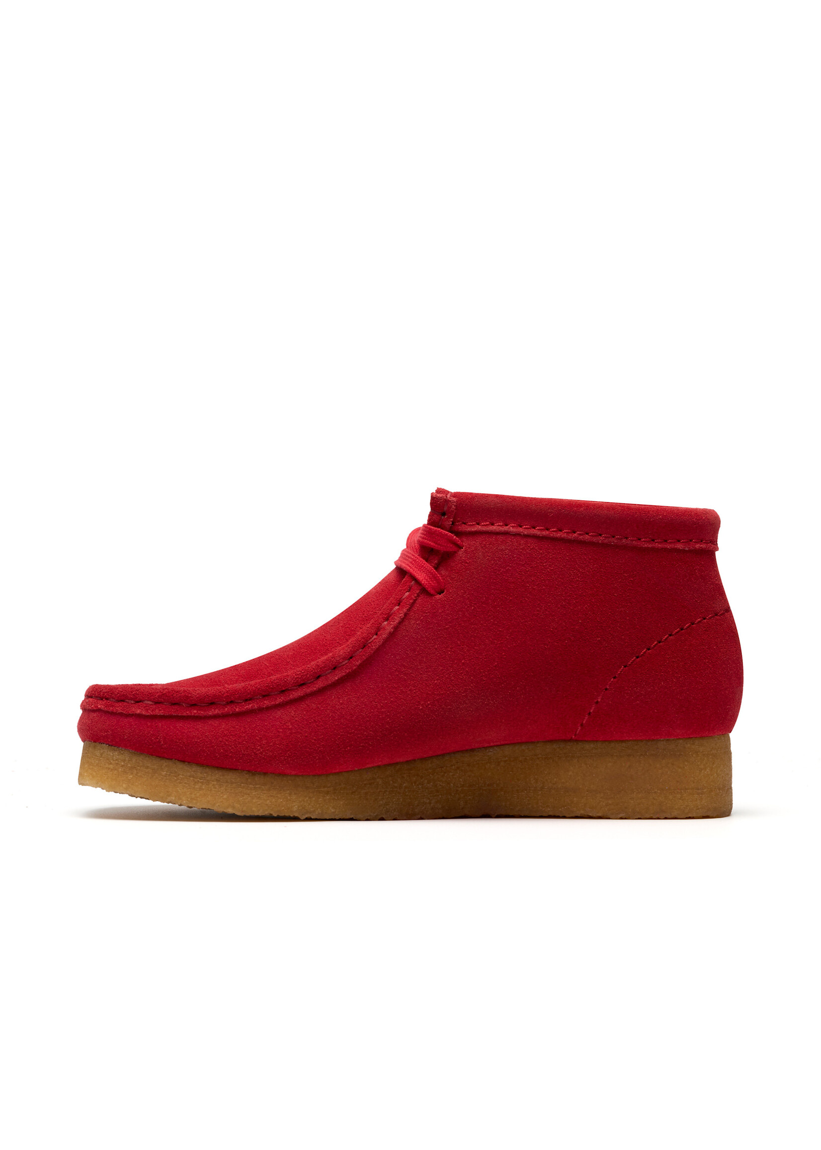 Clarks Womens Wallabee Boot – Red Suede,  Amber Crepe Sole (26183770)
