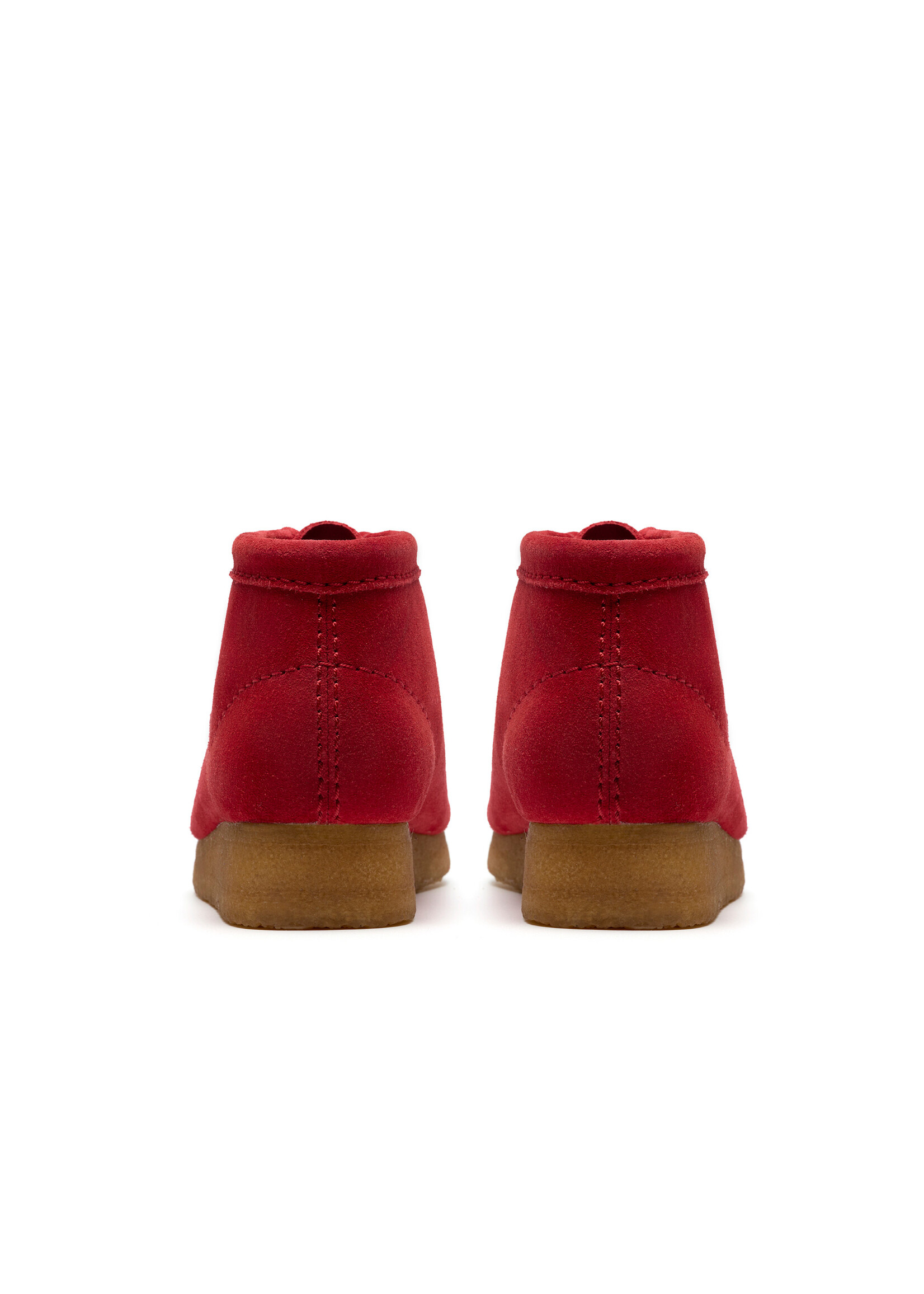 Clarks Womens Wallabee Boot – Red Suede,  Amber Crepe Sole (26183770)