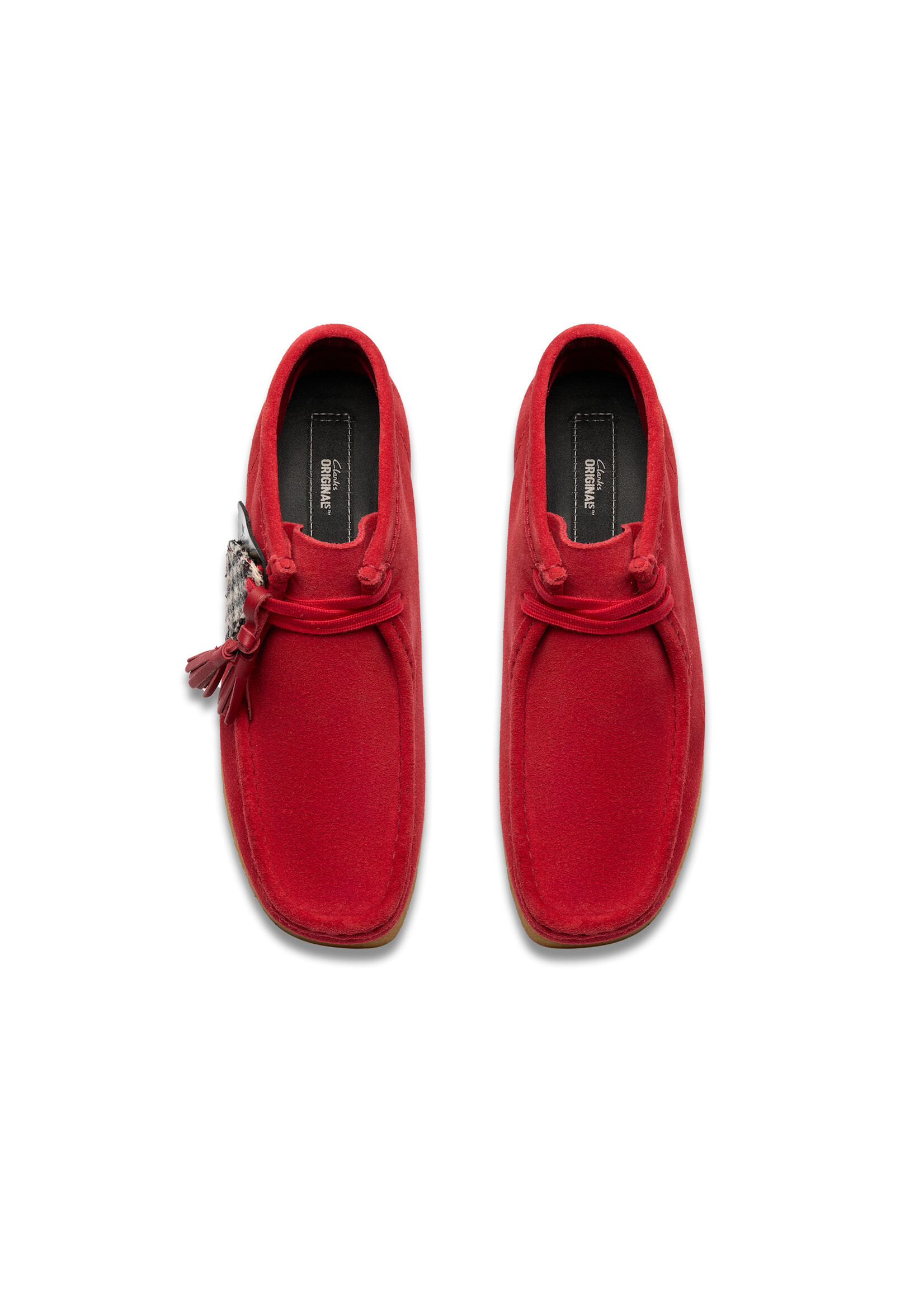 Clarks Womens Wallabee Boot – Red Suede,  Amber Crepe Sole (26183770)