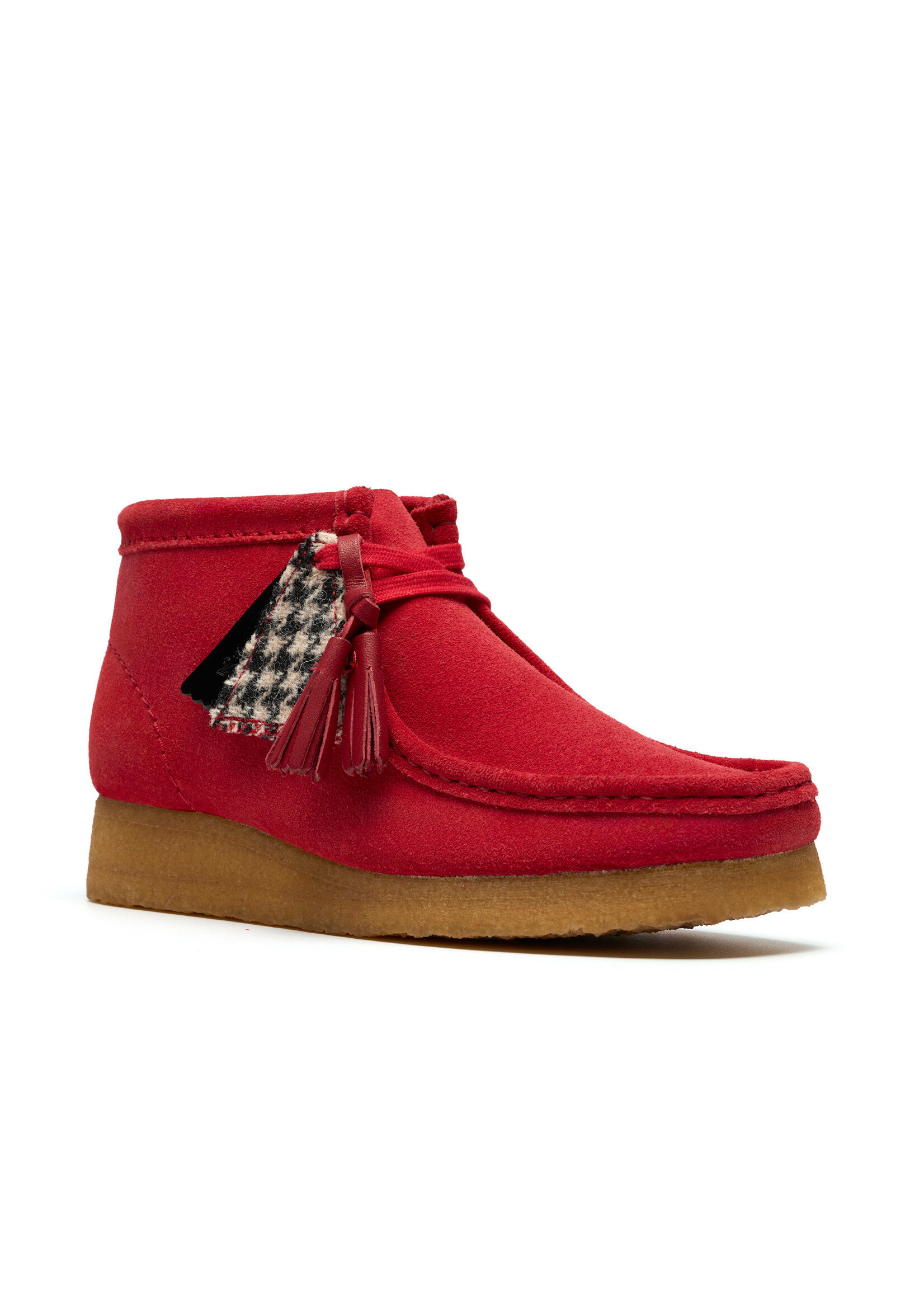 Clarks Womens Wallabee Boot – Red Suede,  Amber Crepe Sole (26183770)