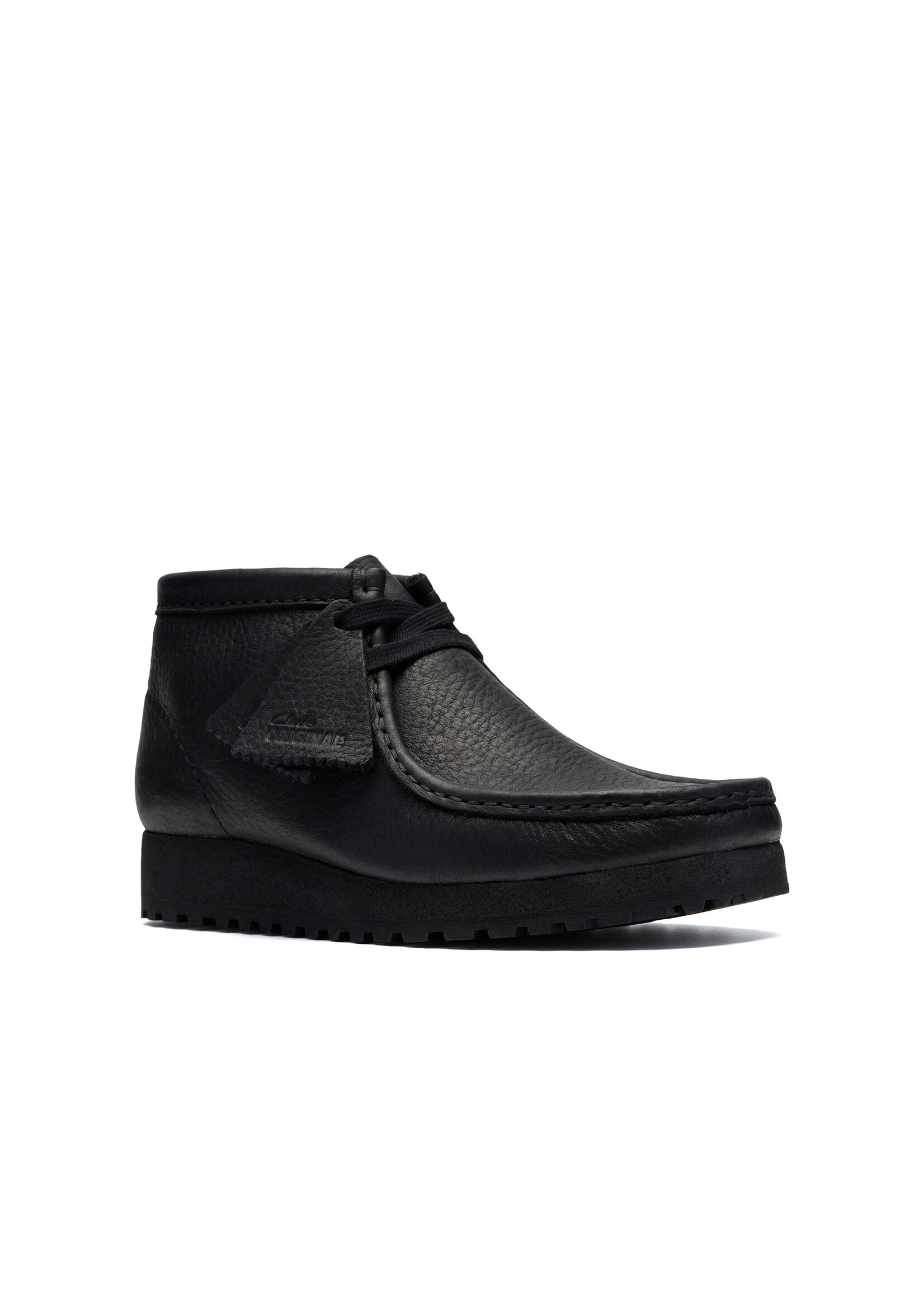 Clarks Womens Walla Boot RB – Black Leather, Winter-Ready Commando Sole with Crepe Base (26183081)