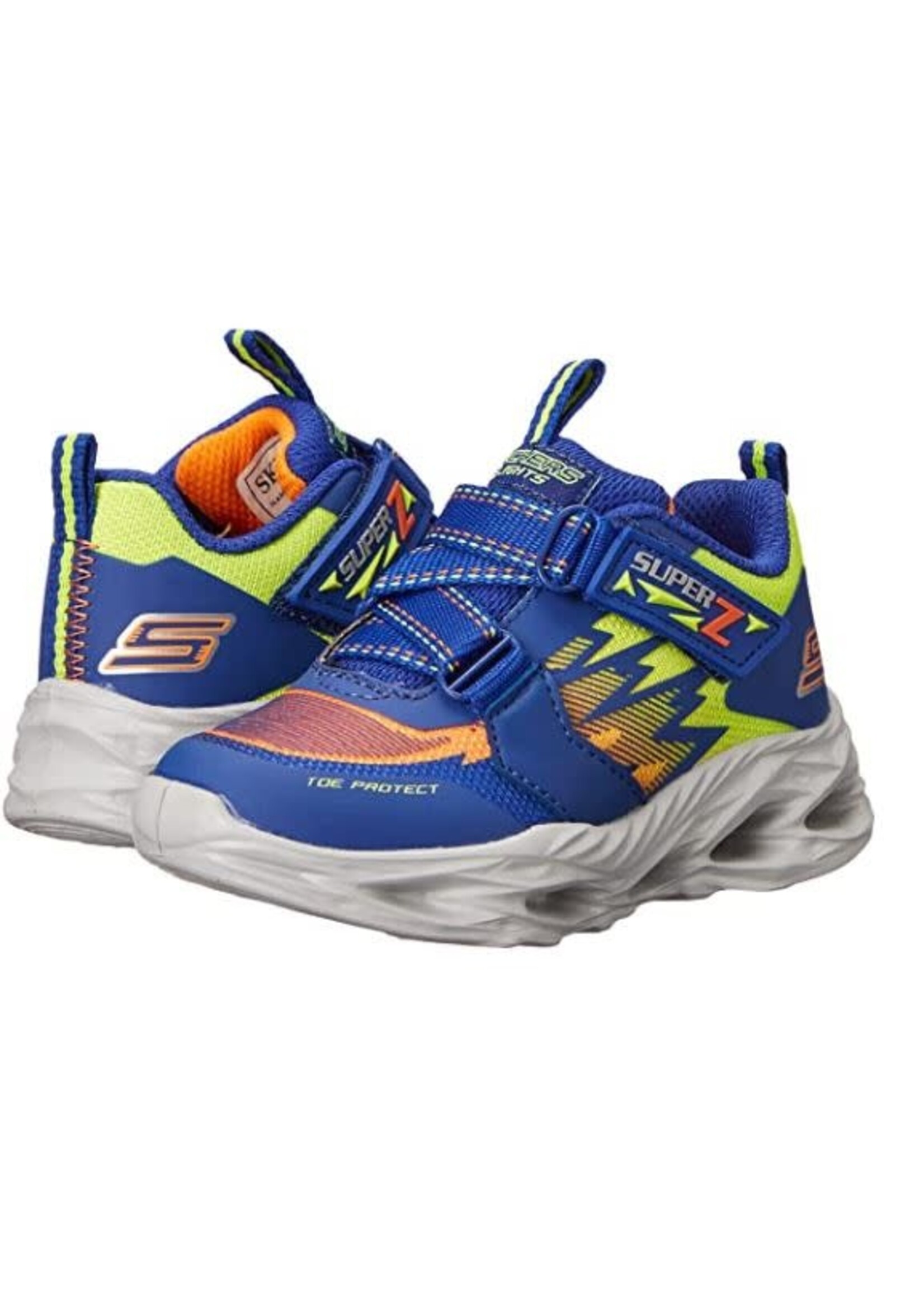 Skechers Kids Boy's 400601N Sneaker, Blue/Multi, 7 Toddler