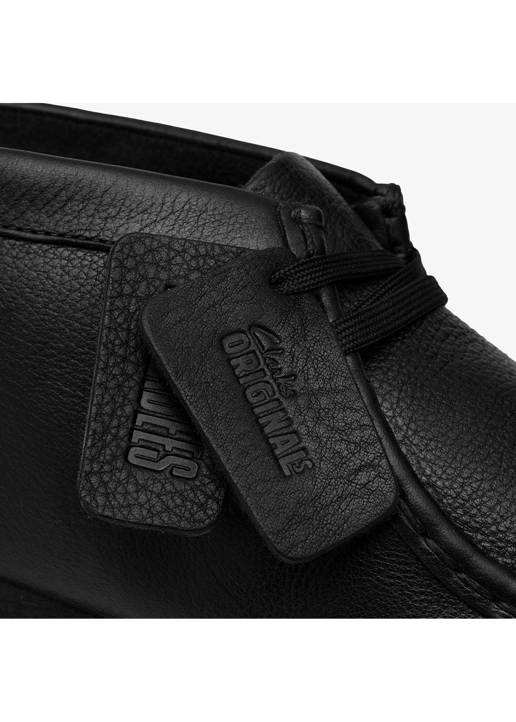 Clarks Youth Boys Wallabee Boot  Black Leather 26185933 (Unisex-Youth) Size 4-7