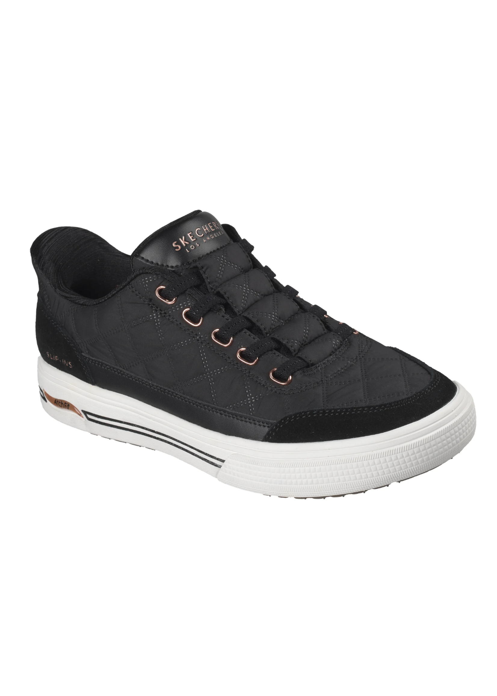 Skechers Women's Hands Free Slip-ins: Arch Fit Arcade -  Cozy Fit Cuddle Steps 177209/BLK Black/White