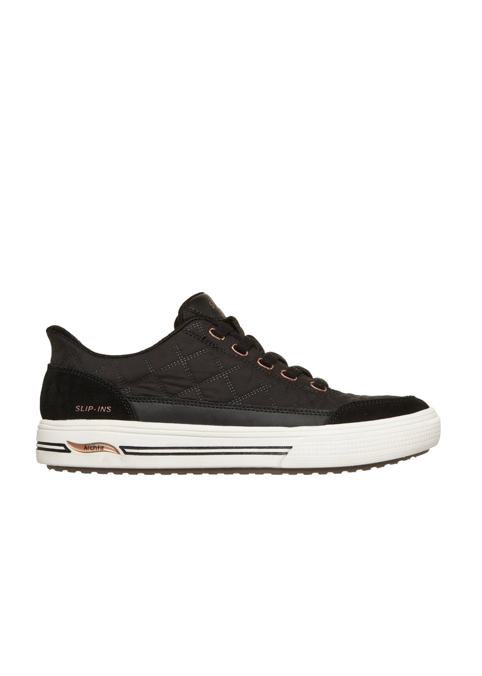 Skechers Women's Hands Free Slip-ins: Arch Fit Arcade -  Cozy Fit Cuddle Steps 177209/BLK Black/White