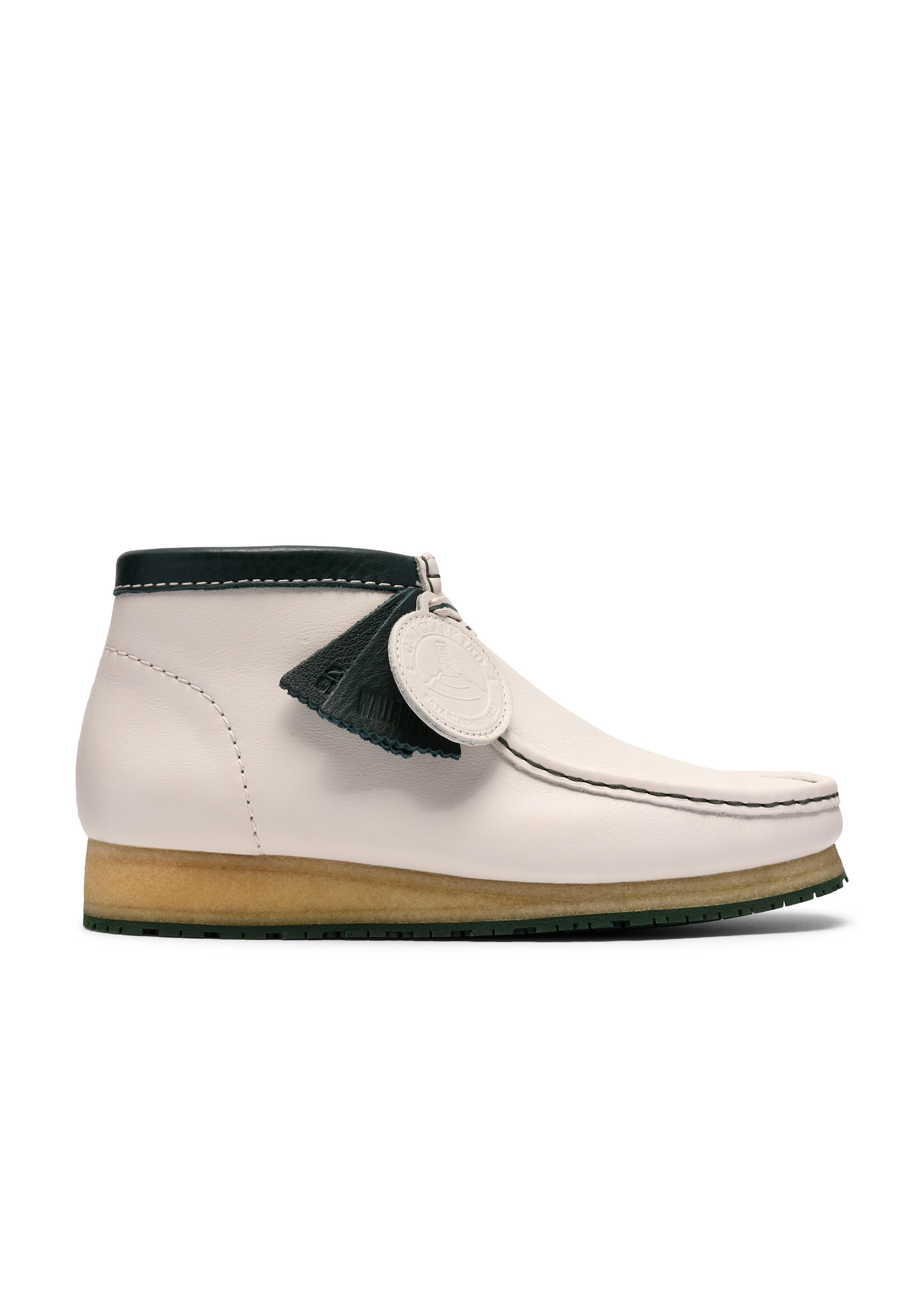 Clarks Men’s Walla Boot RB White Leather Moc Toe Crepe Sole Boots – 26185648