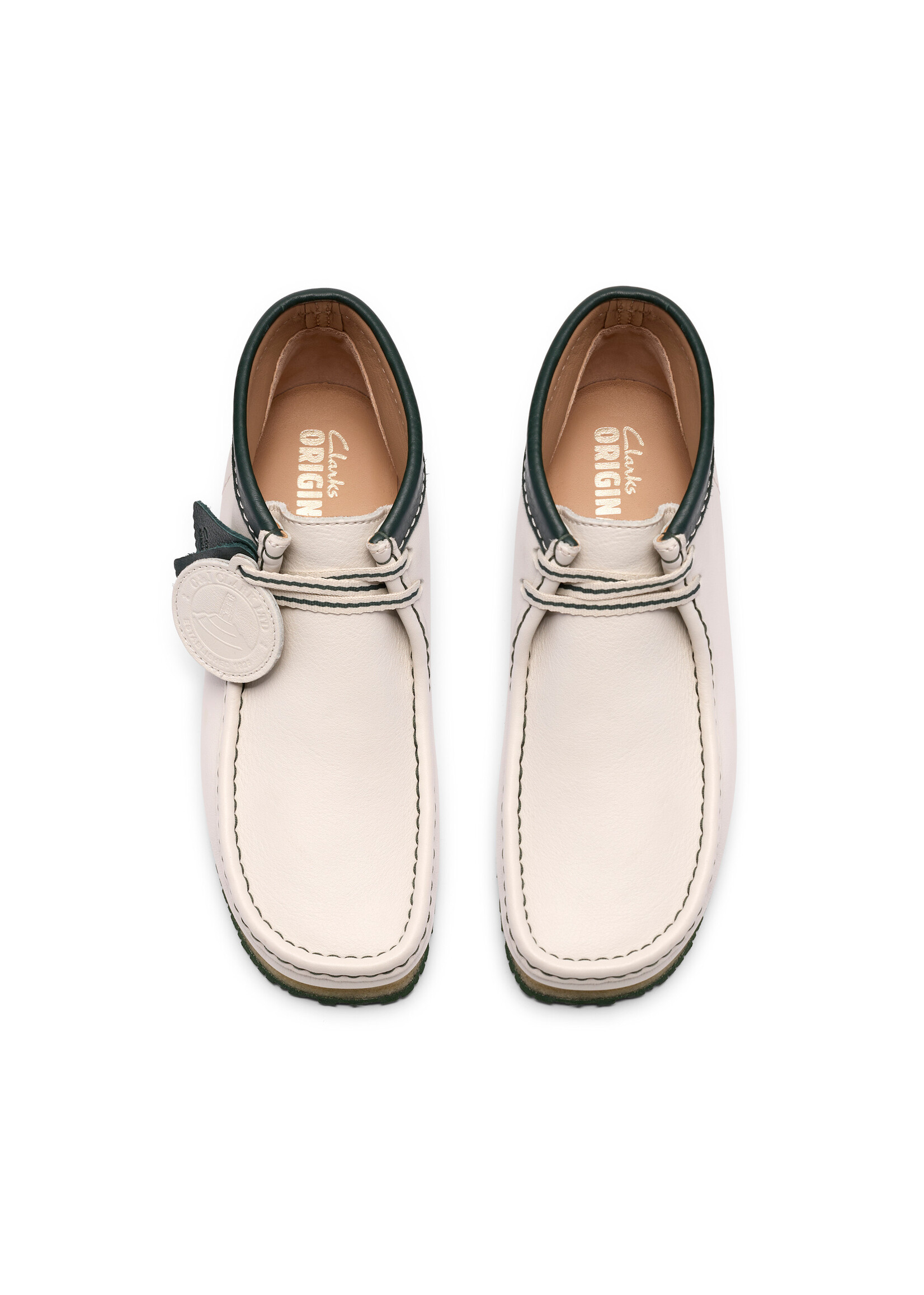 Clarks Men’s Walla Boot RB White Leather Moc Toe Crepe Sole Boots – 26185648