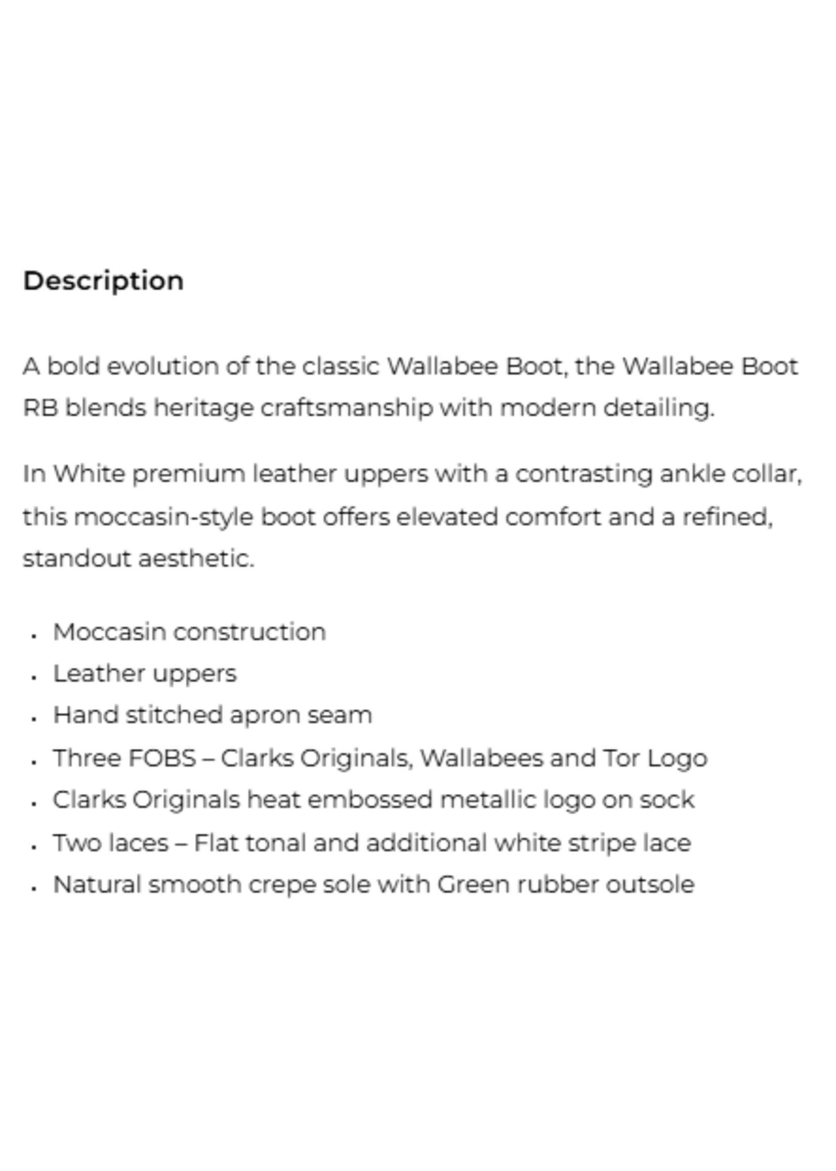 Clarks Men’s Walla Boot RB White Leather Moc Toe Crepe Sole Boots – 26185648