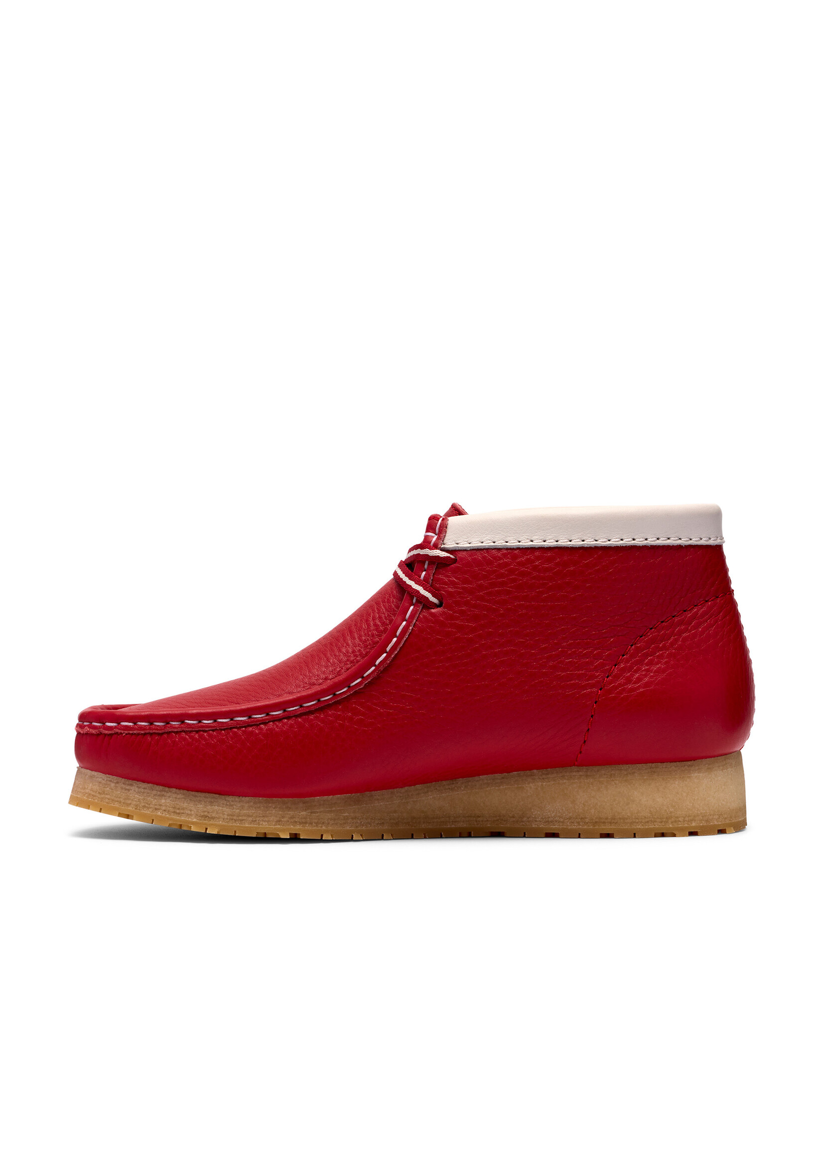 Clarks Men’s Walla Boot RB Red Leather Moc Toe Crepe Sole Boots – Style 26185647