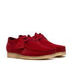 Clarks Men’s Wallabee Deep Red Suede Moc Toe Crepe Sole Shoes – Style 26186772