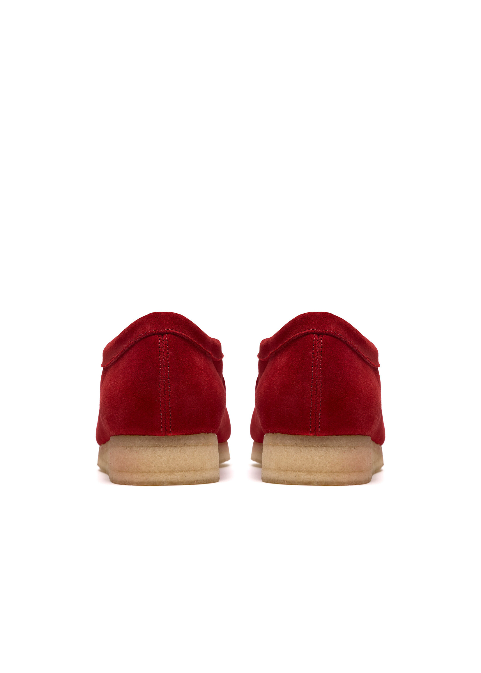 Clarks Men’s Wallabee Deep Red Suede Moc Toe Crepe Sole Shoes – Style 26186772