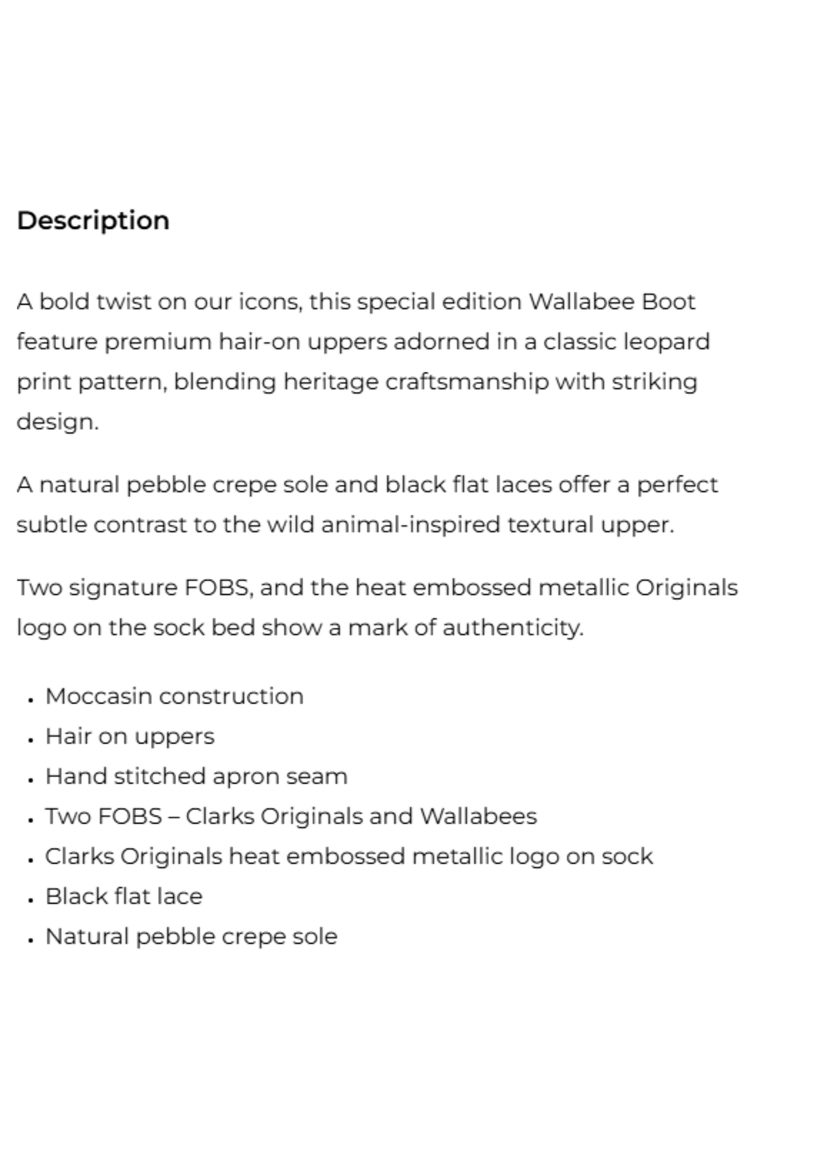 Clarks Men’s Wallabee Boot – Brown Leopard Print Hair-On Suede Upper, Pebble Crepe Sole (Style 26186512)