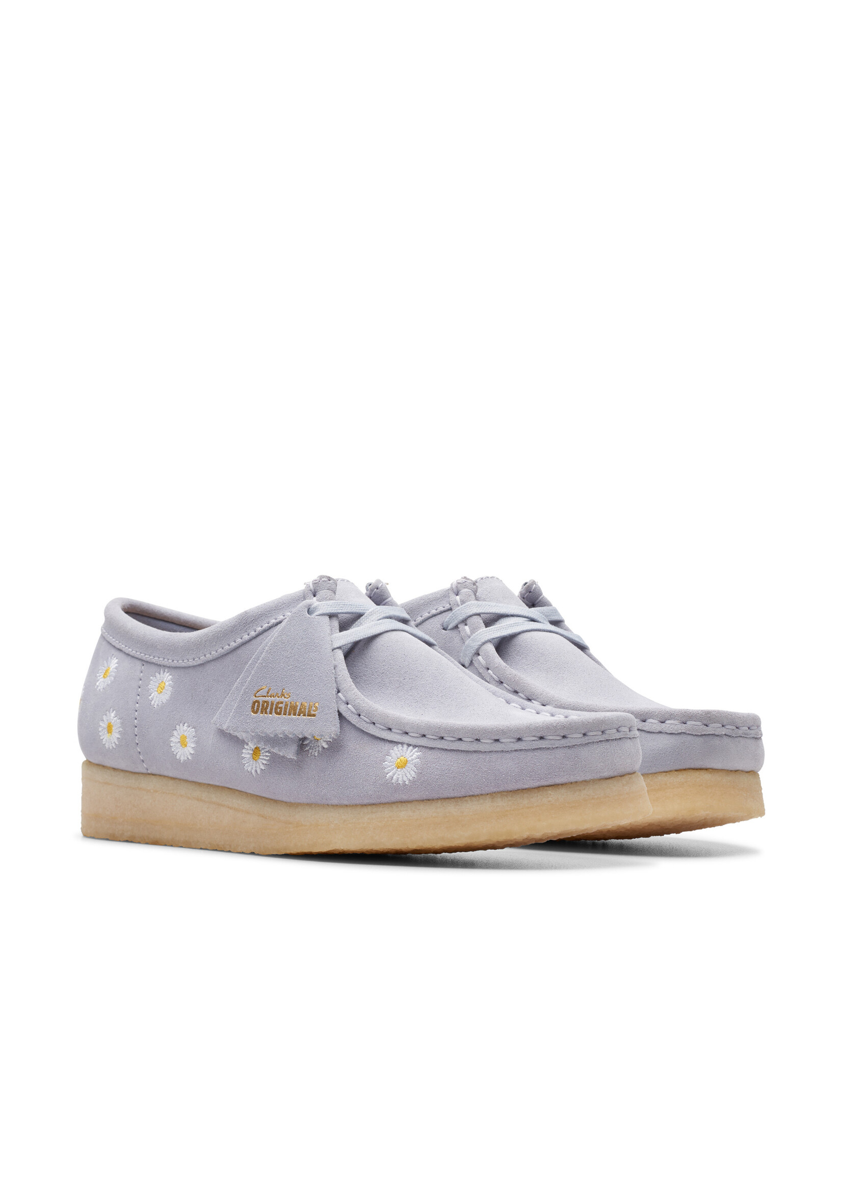 Clarks Womens Wallabee .Originals Icon Cloud Grey Emb Grey | 26175644