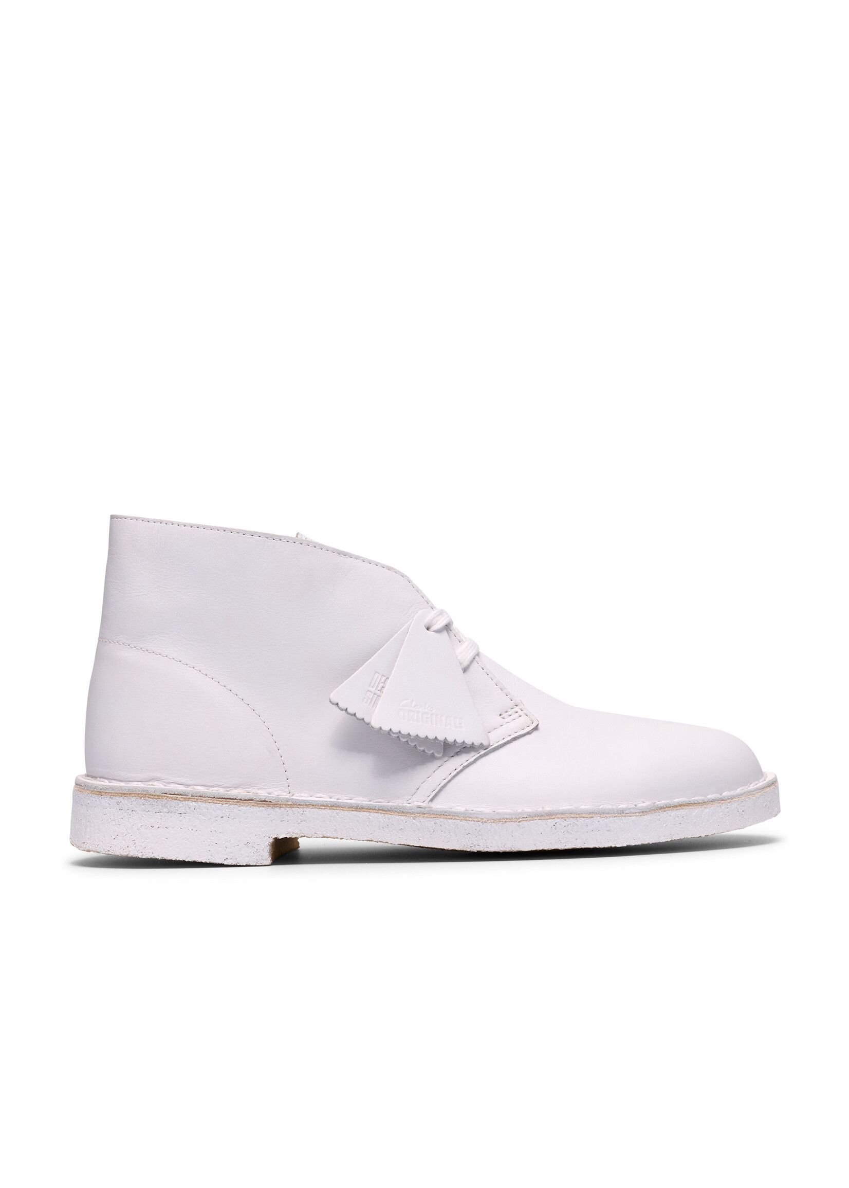 Clarks Men’s Desert Boot Originals Icon White/White – Classic Crepe Sole Chukka (26187609)