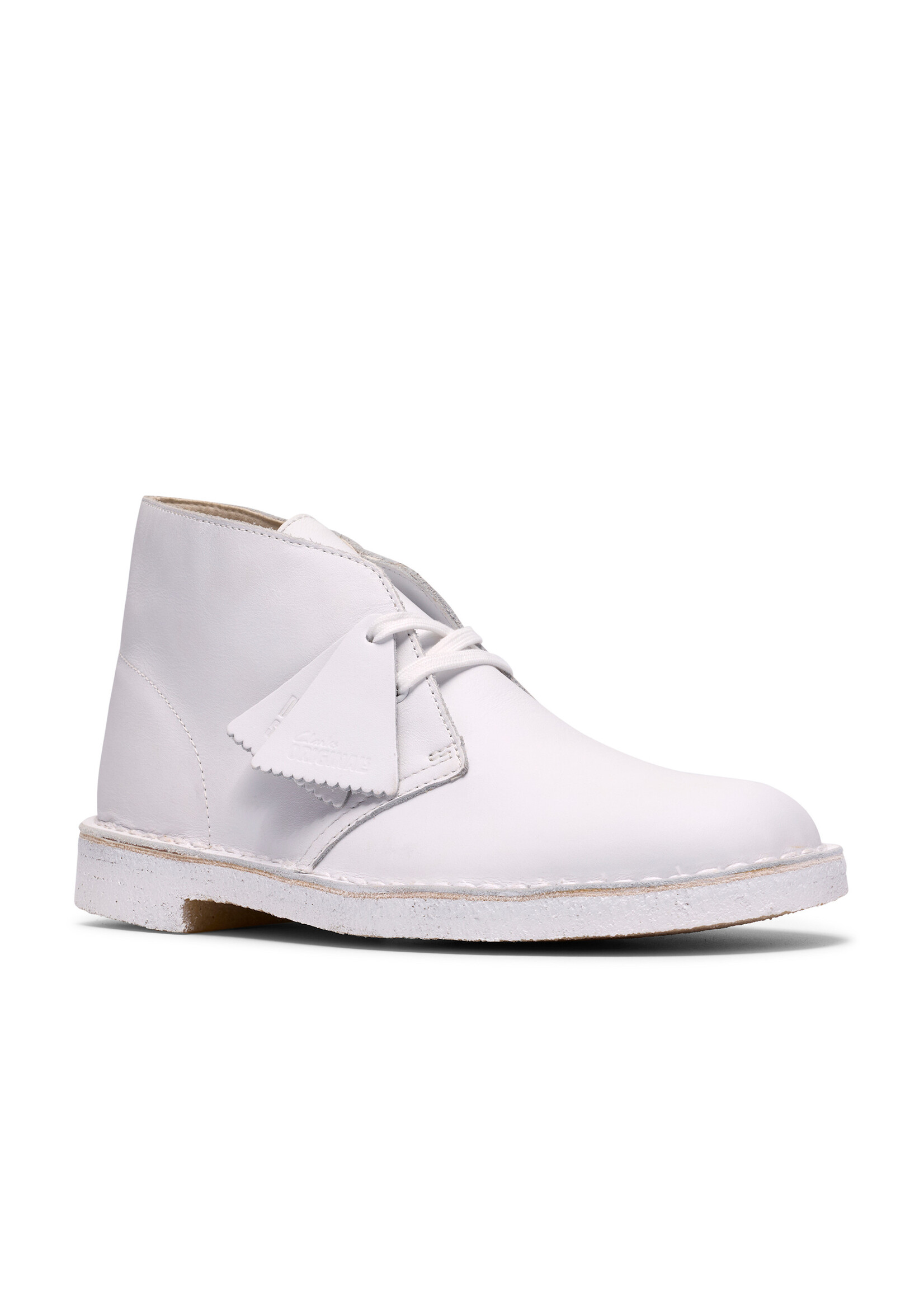 Clarks Men’s Desert Boot Originals Icon White/White – Classic Crepe Sole Chukka (26187609)