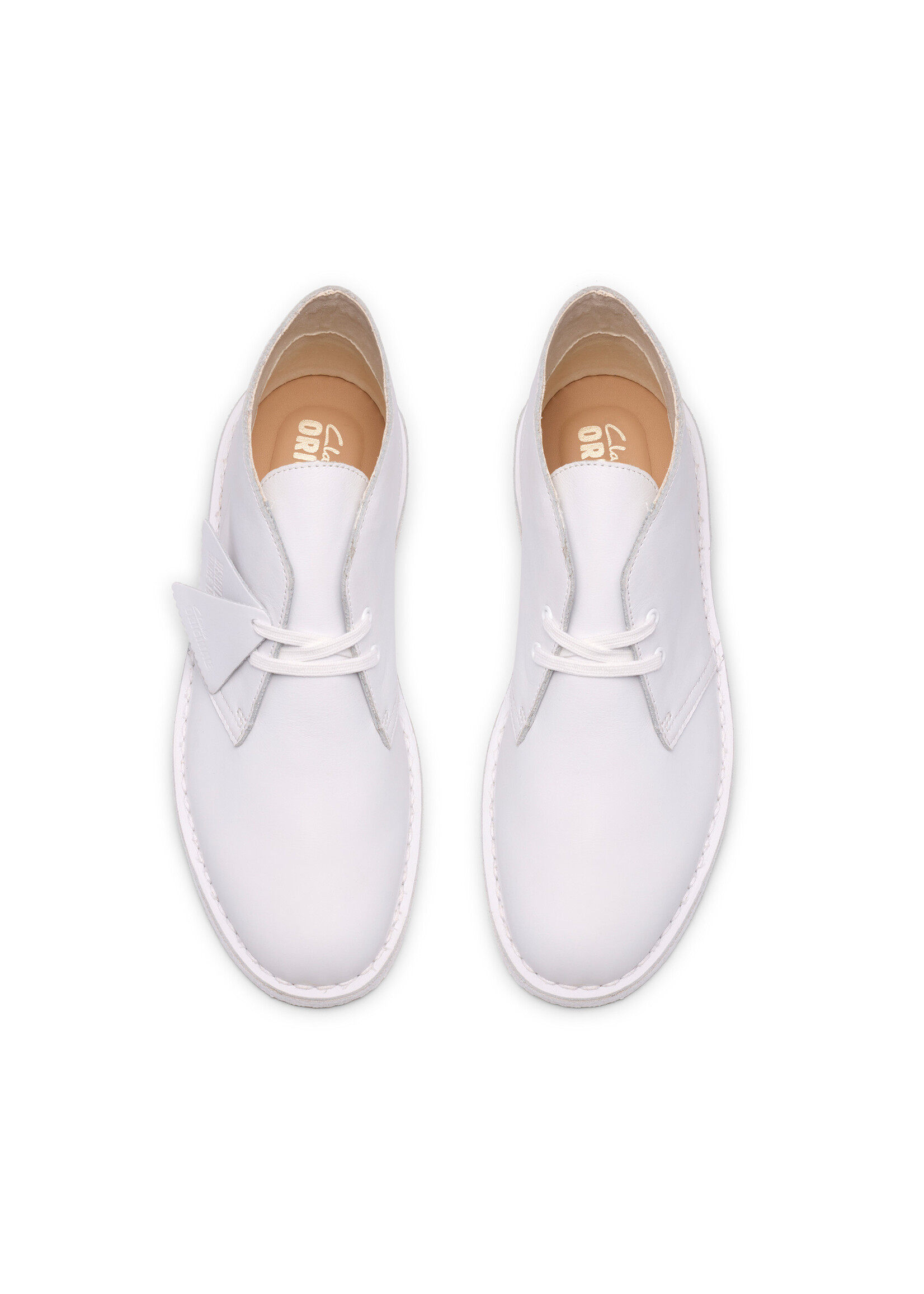 Clarks Men’s Desert Boot Originals Icon White/White – Classic Crepe Sole Chukka (26187609)