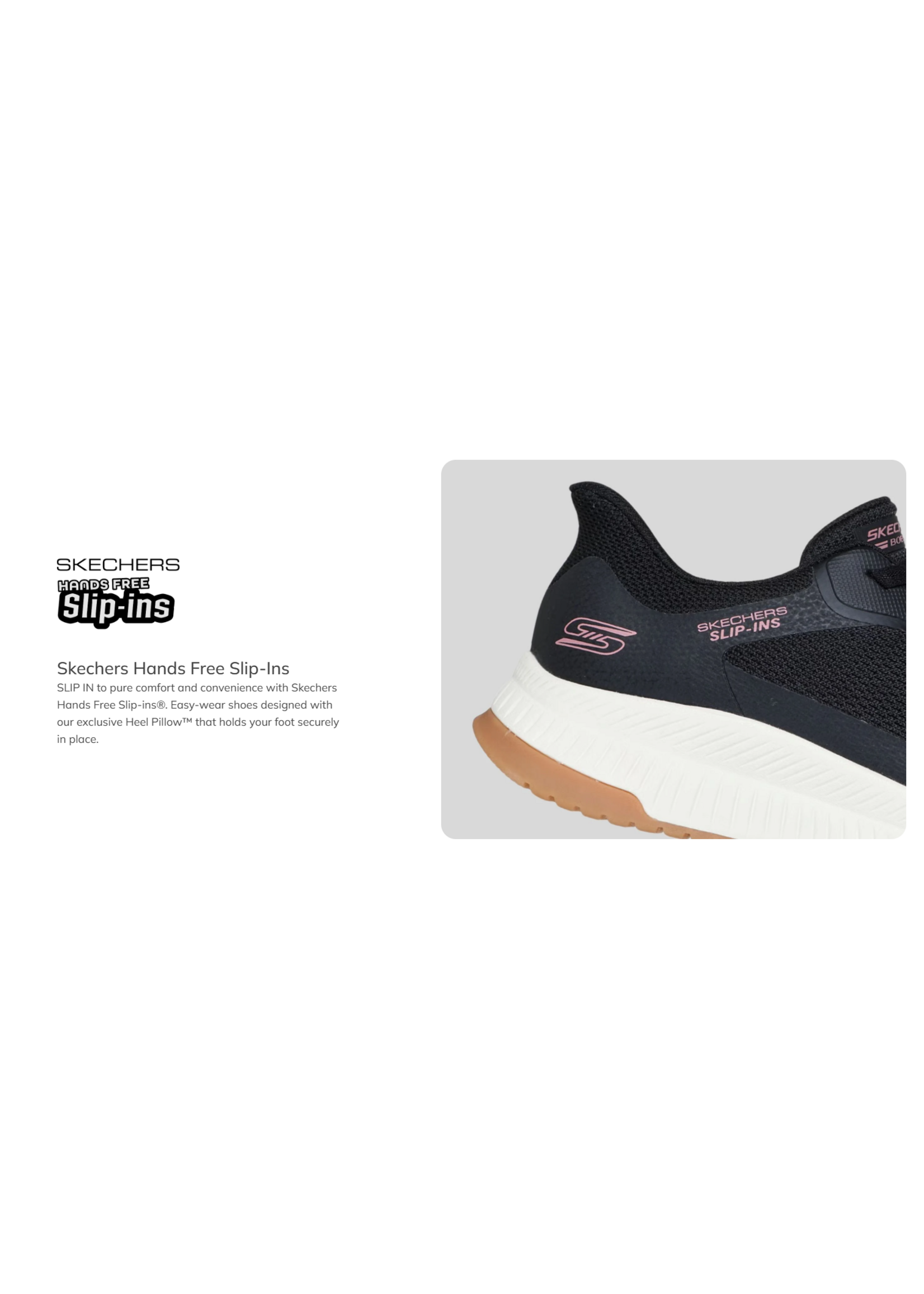 Skechers Women's Slip-ins Hands Free Bobs Squad Staple Look 117624 Black