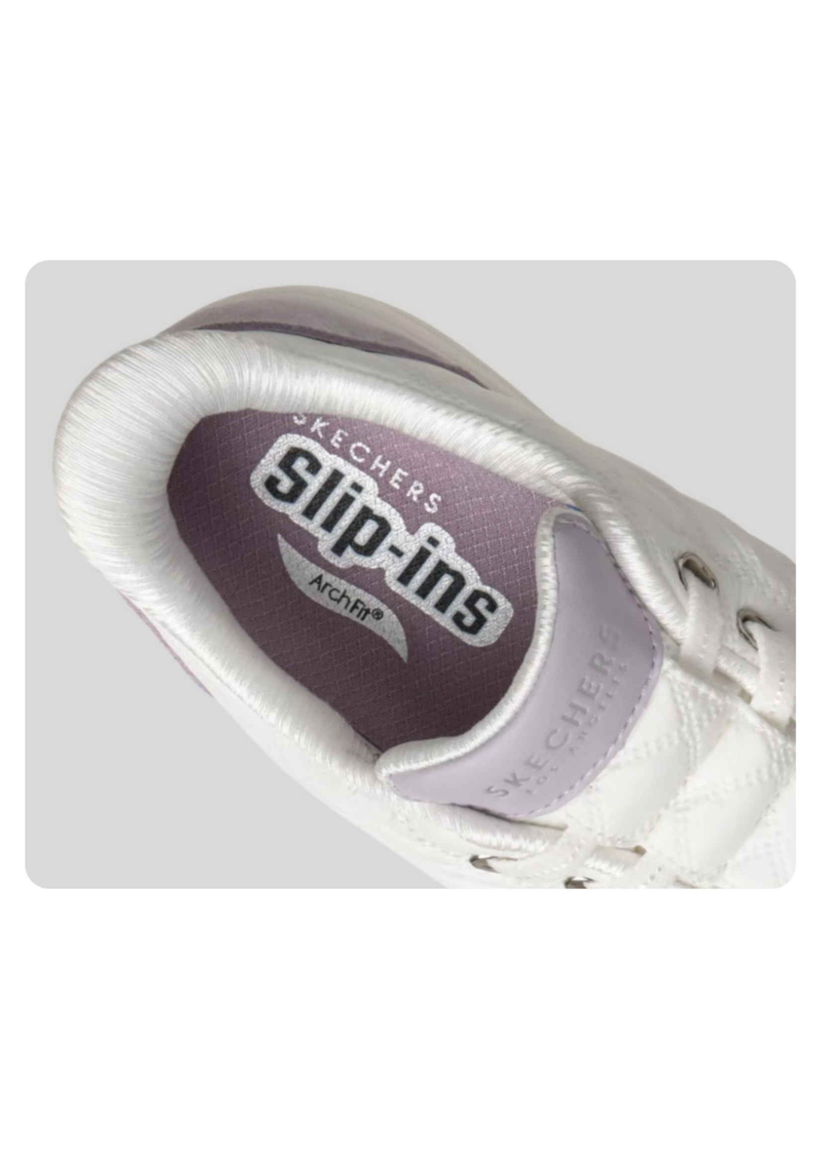Skechers Women's Hands Free Slip-ins: Arch Fit Arcade -  Cozy Fit Cuddle Steps 177209 White Lavender