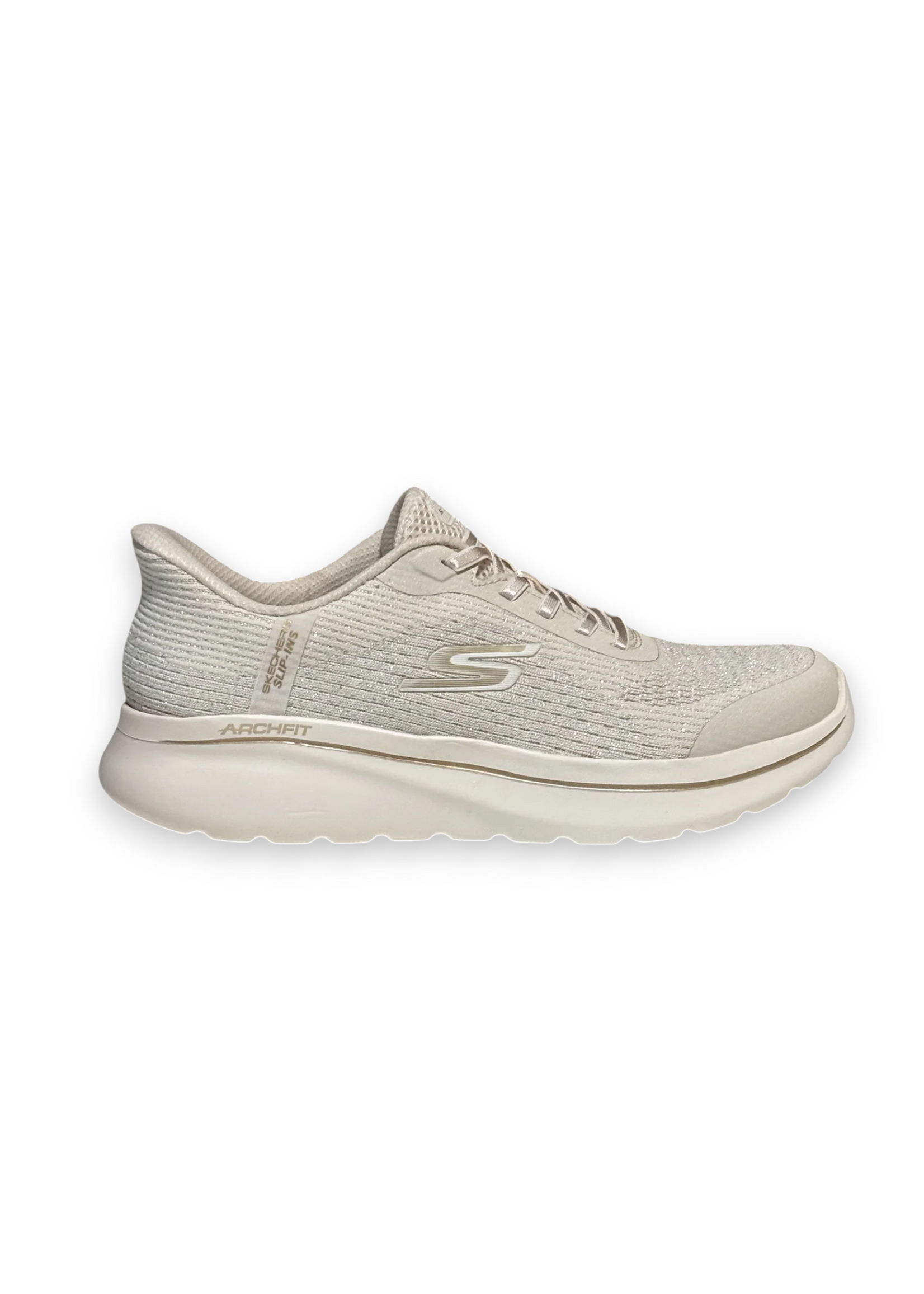 Skechers Womens Slip ins Hands Free Go Walk Arch Fit N Joy Ria Natural Beige 125852 / NAT
