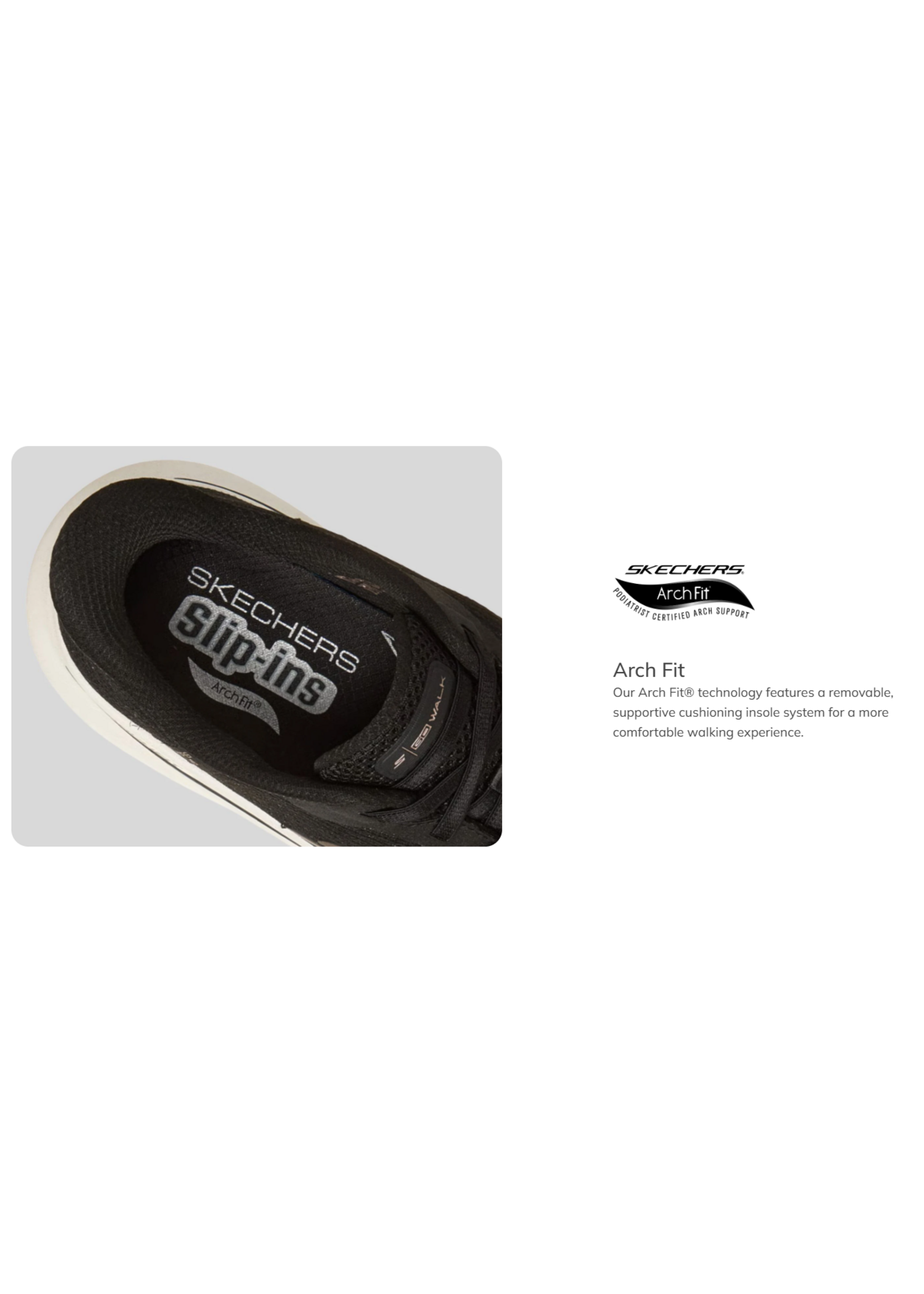 Skechers Womens Slip ins Hands Free Go Walk Arch Fit N Joy Ria Black White 125852