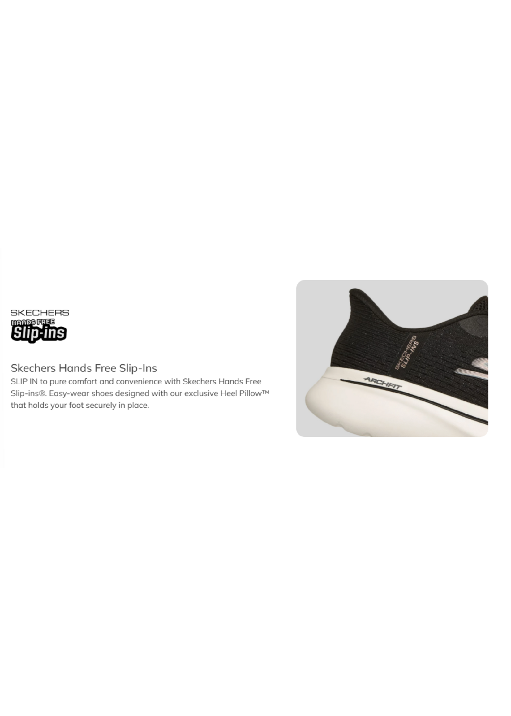 Skechers Womens Slip ins Hands Free Go Walk Arch Fit N Joy Ria Black White 125852