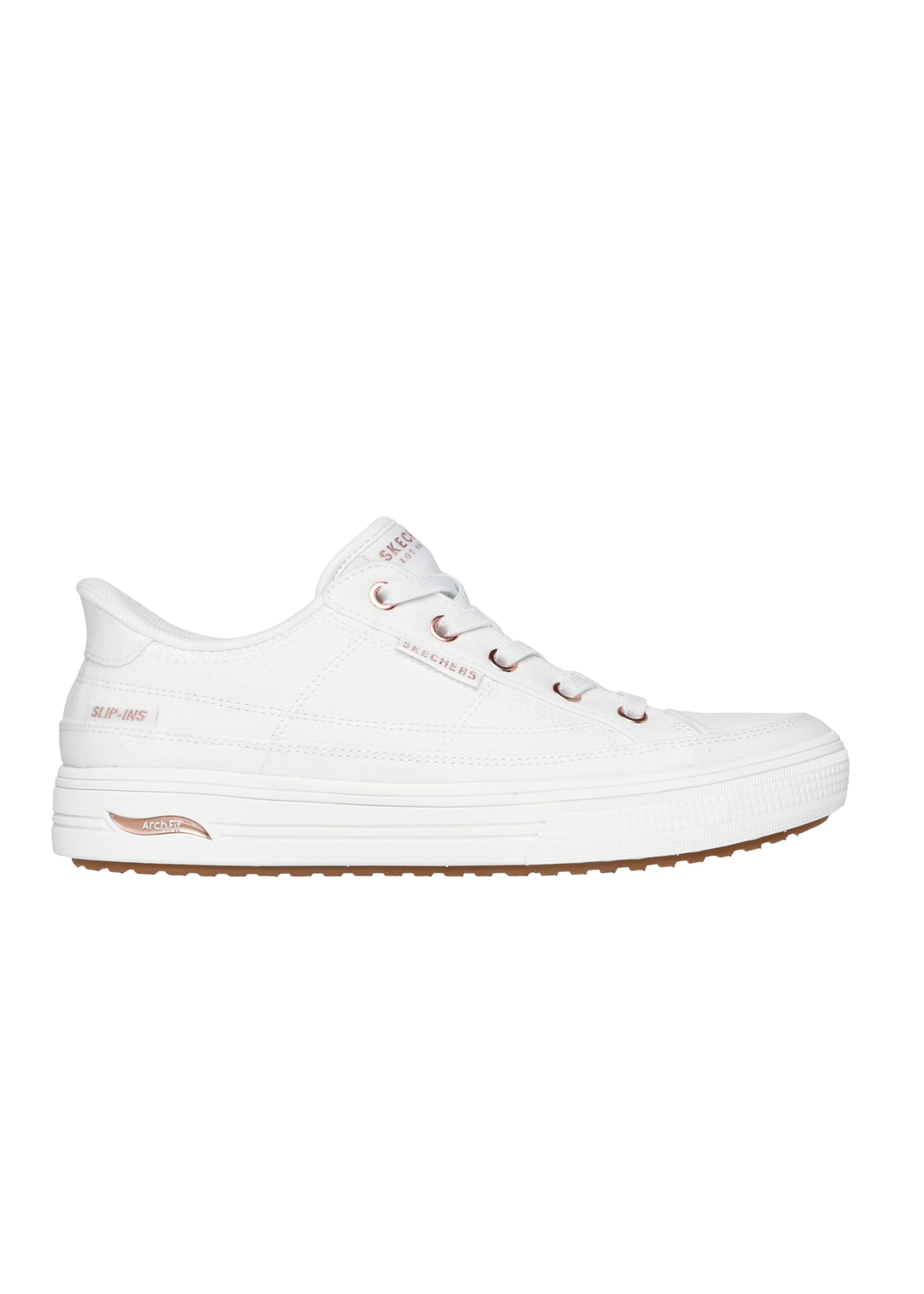 Skechers Womens Slip-ins Hands Free Arch Fit Arcade See Ya There 177197 White