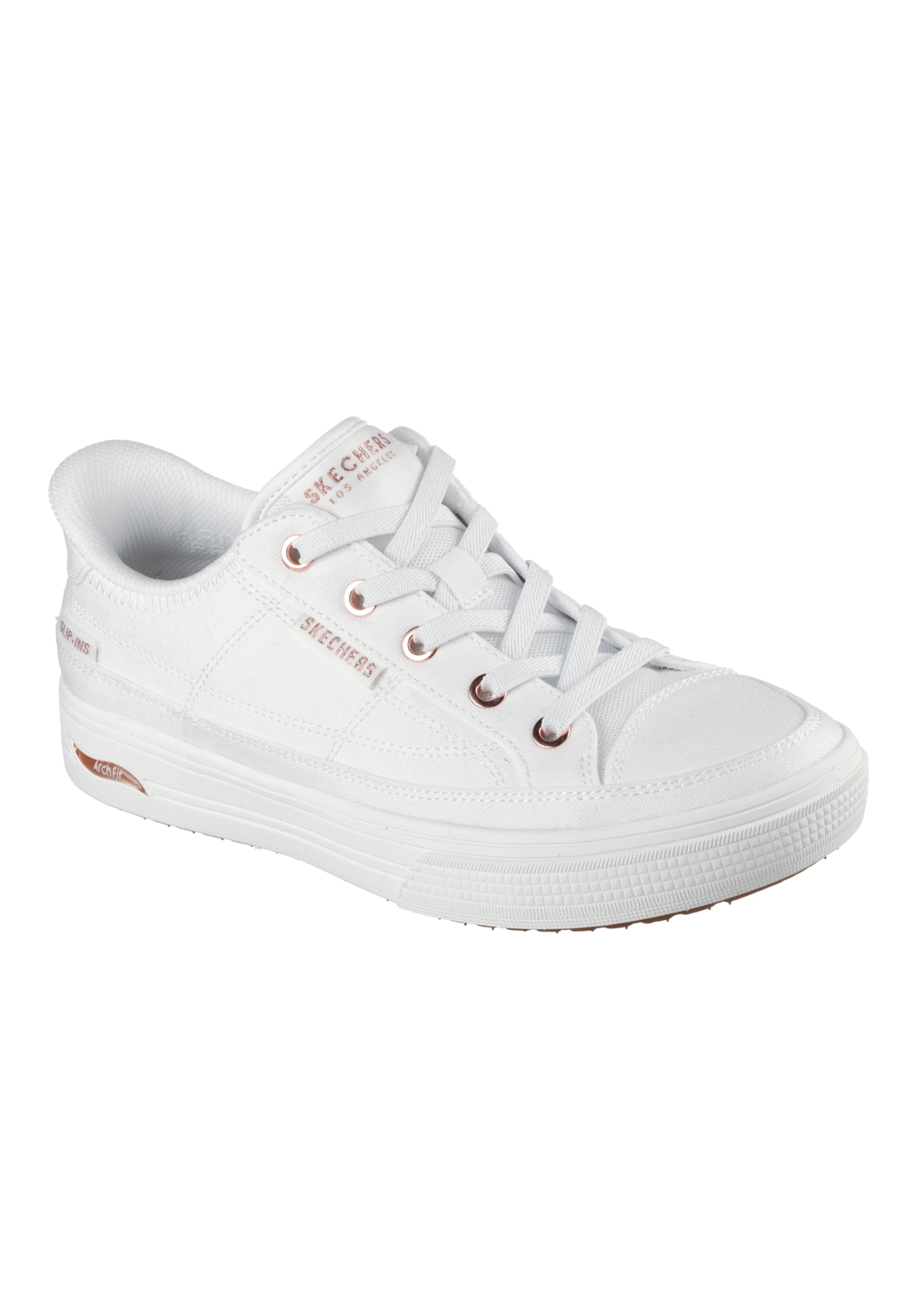 Skechers Womens Slip-ins Hands Free Arch Fit Arcade See Ya There 177197 White