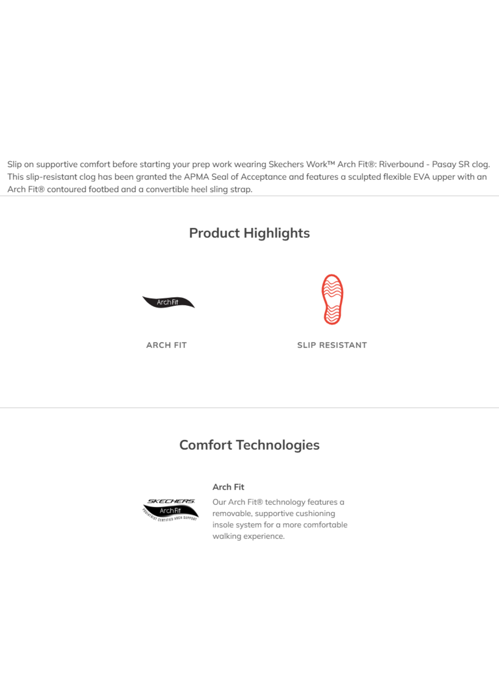 Skechers Women's Slip Resistant Riverbound Pasay 108067 Black Arch Fit