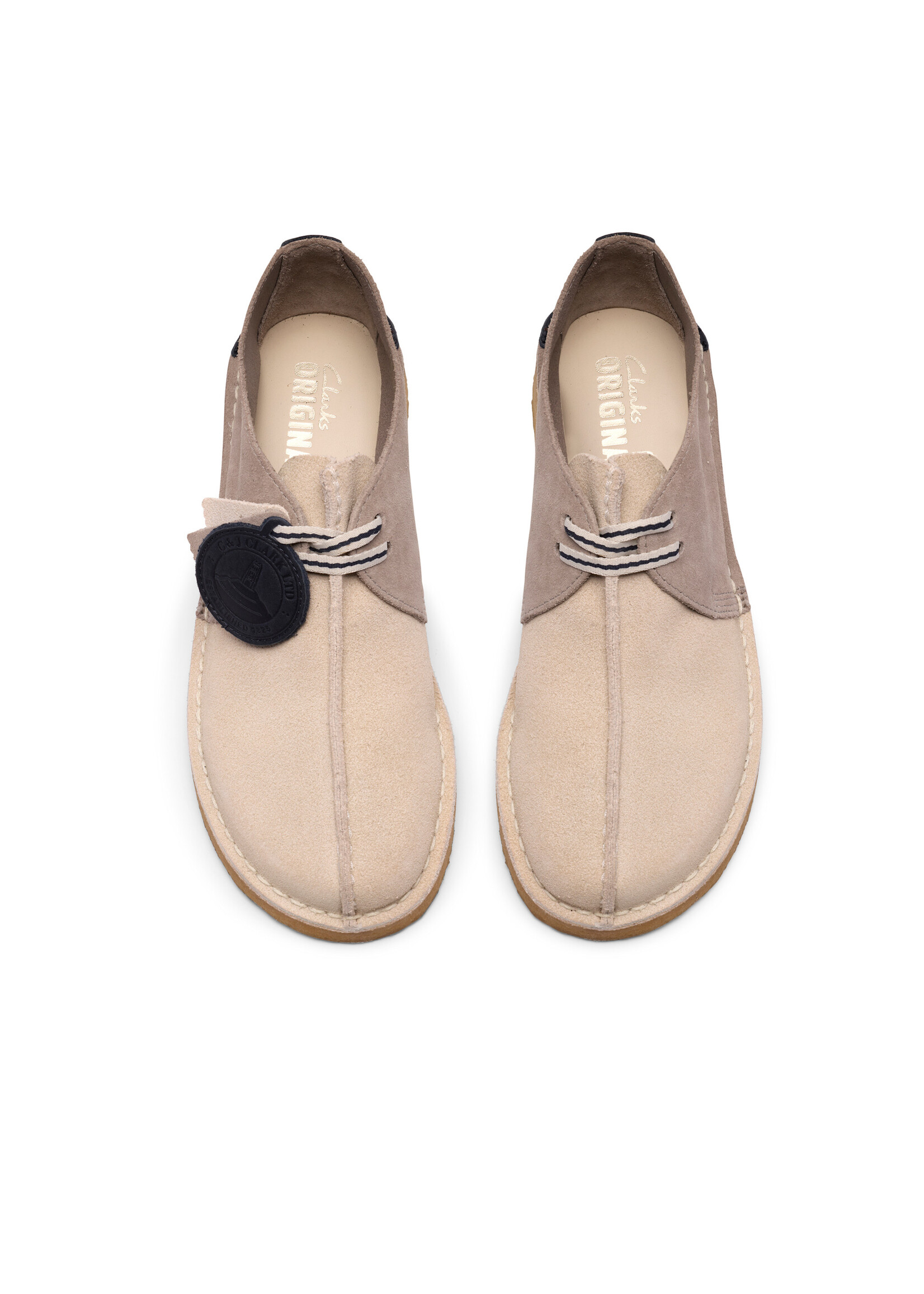 Clarks Originals Men’s Desert Trek Grey Combi Suede Crepe Sole Shoes – 26186740