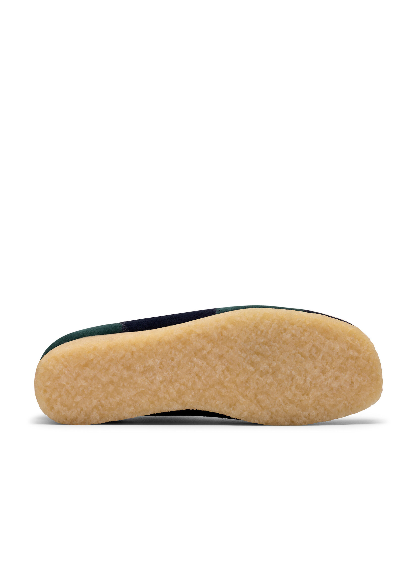 Clarks Originals Men’s Wallabee Blue/Green Stripe Suede Shoes – Natural Crepe Sole, Style 26185545