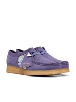 Clarks Originals Women’s Wallabee Purple Interest Suede Shoes – Natural Crepe Sole -26186542