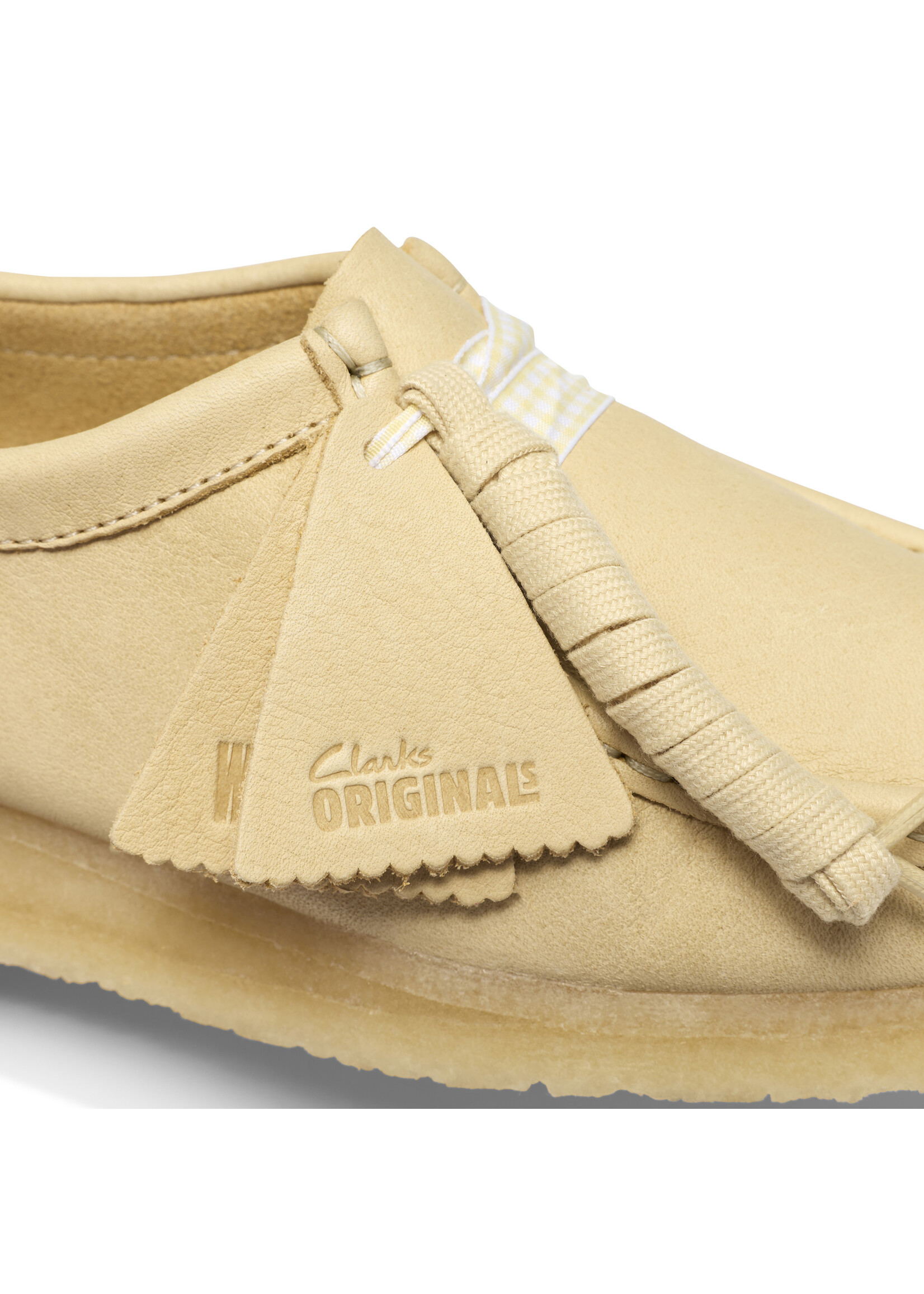 Clarks Originals Women’s Wallabee Black Leather Shoes – Natural Crepe Sole, Style 26185626