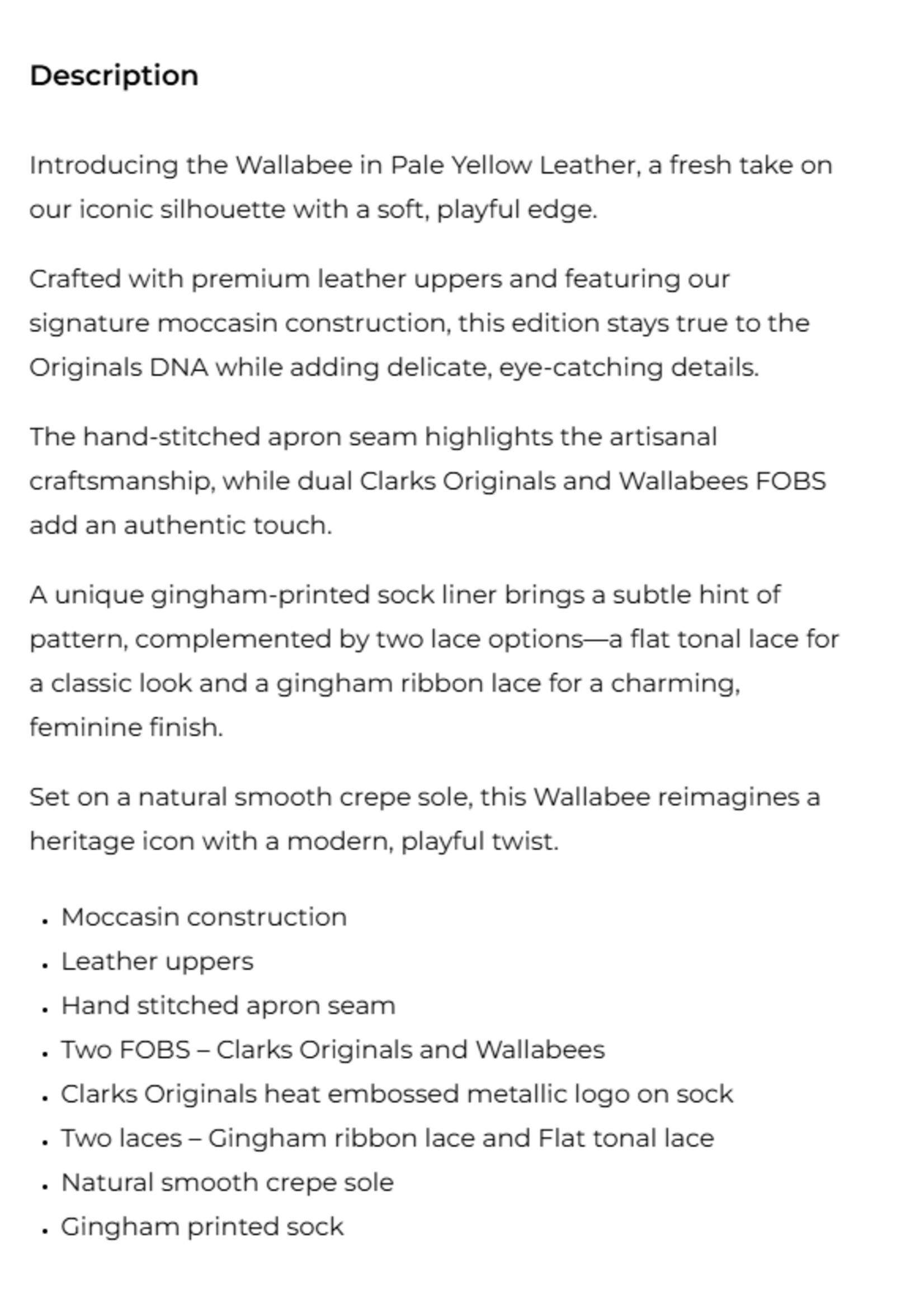 Clarks Originals Women’s Wallabee Black Leather Shoes – Natural Crepe Sole, Style 26185626