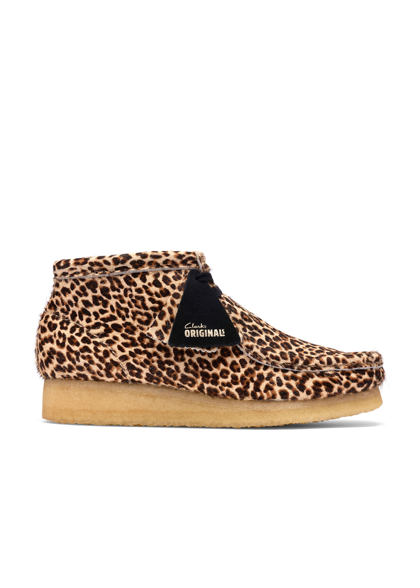 Clarks Originals Women’s Wallabee Boot Leopard Print – Natural Crepe Sole, Style 26185623