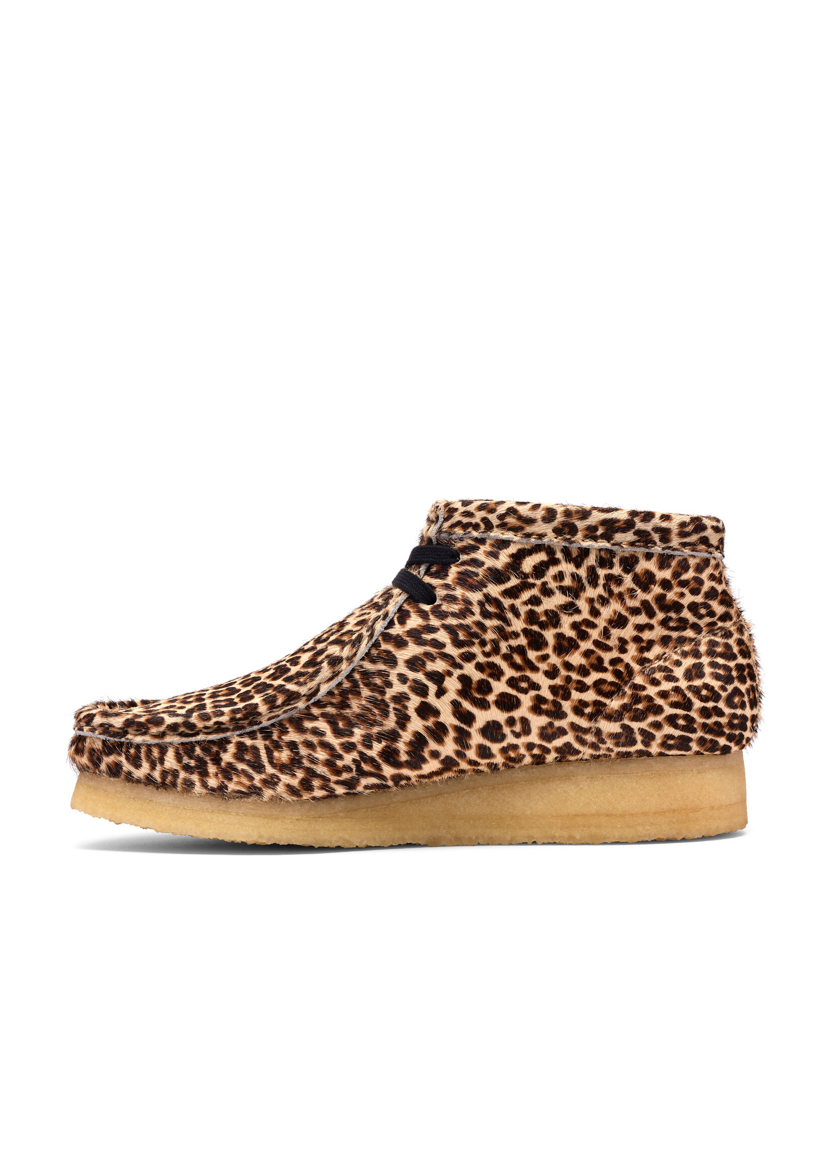Clarks Originals Women’s Wallabee Boot Leopard Print – Natural Crepe Sole, Style 26185623