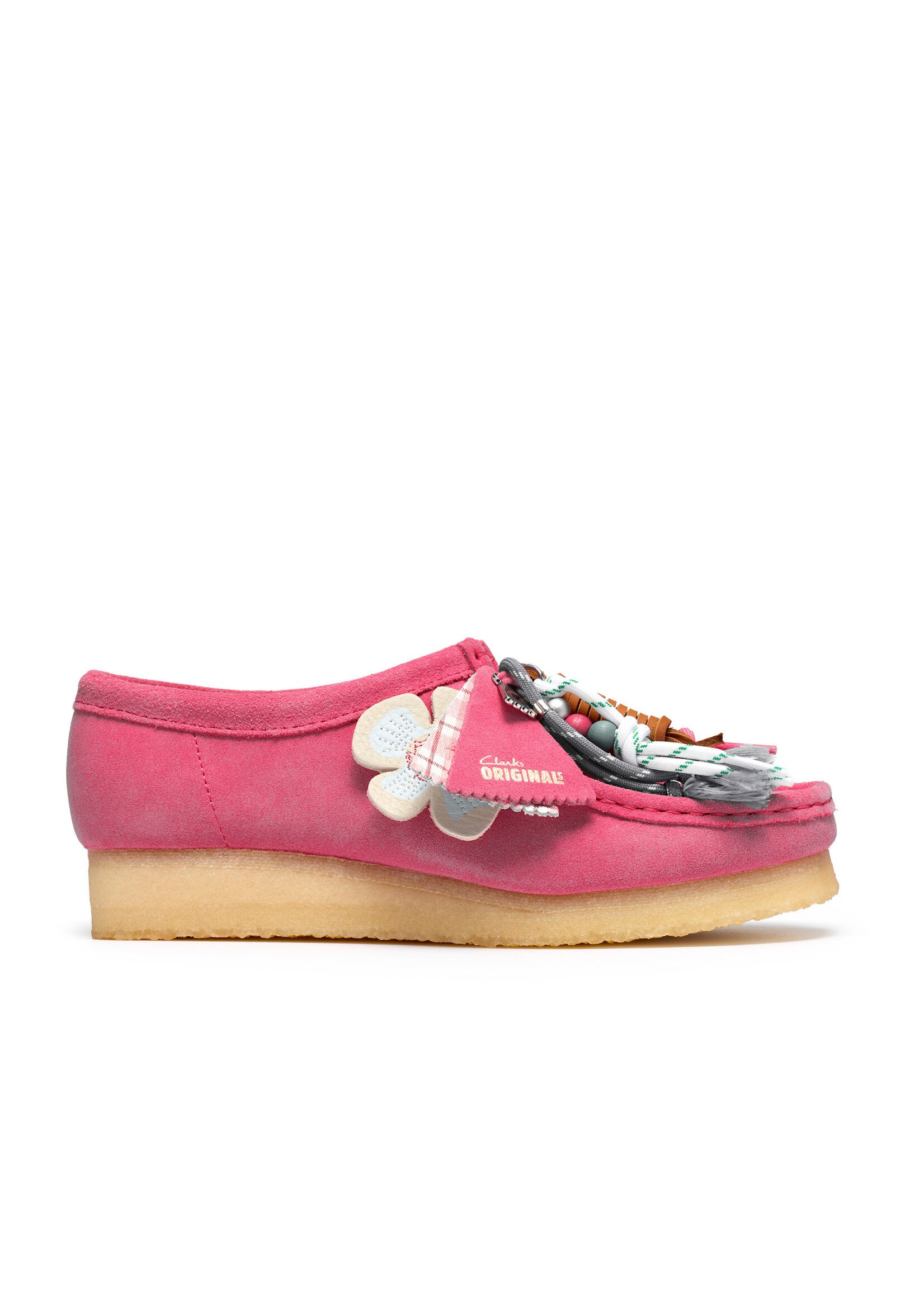 Clarks Originals Women’s Wallabee Pink Intrest– Natural Crepe Sole, Style 26186511
