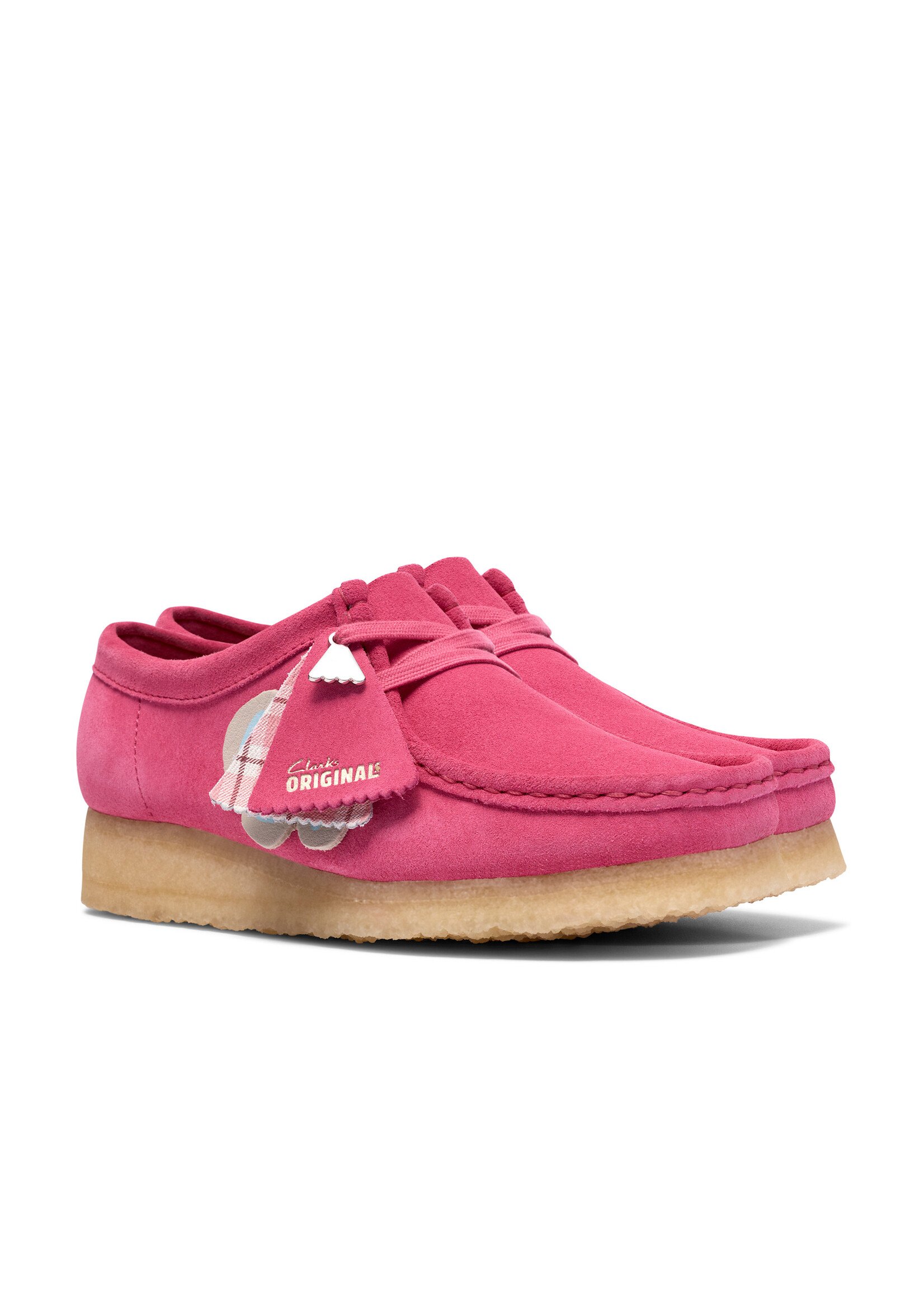 Clarks Originals Women’s Wallabee Pink Intrest– Natural Crepe Sole, Style 26186511