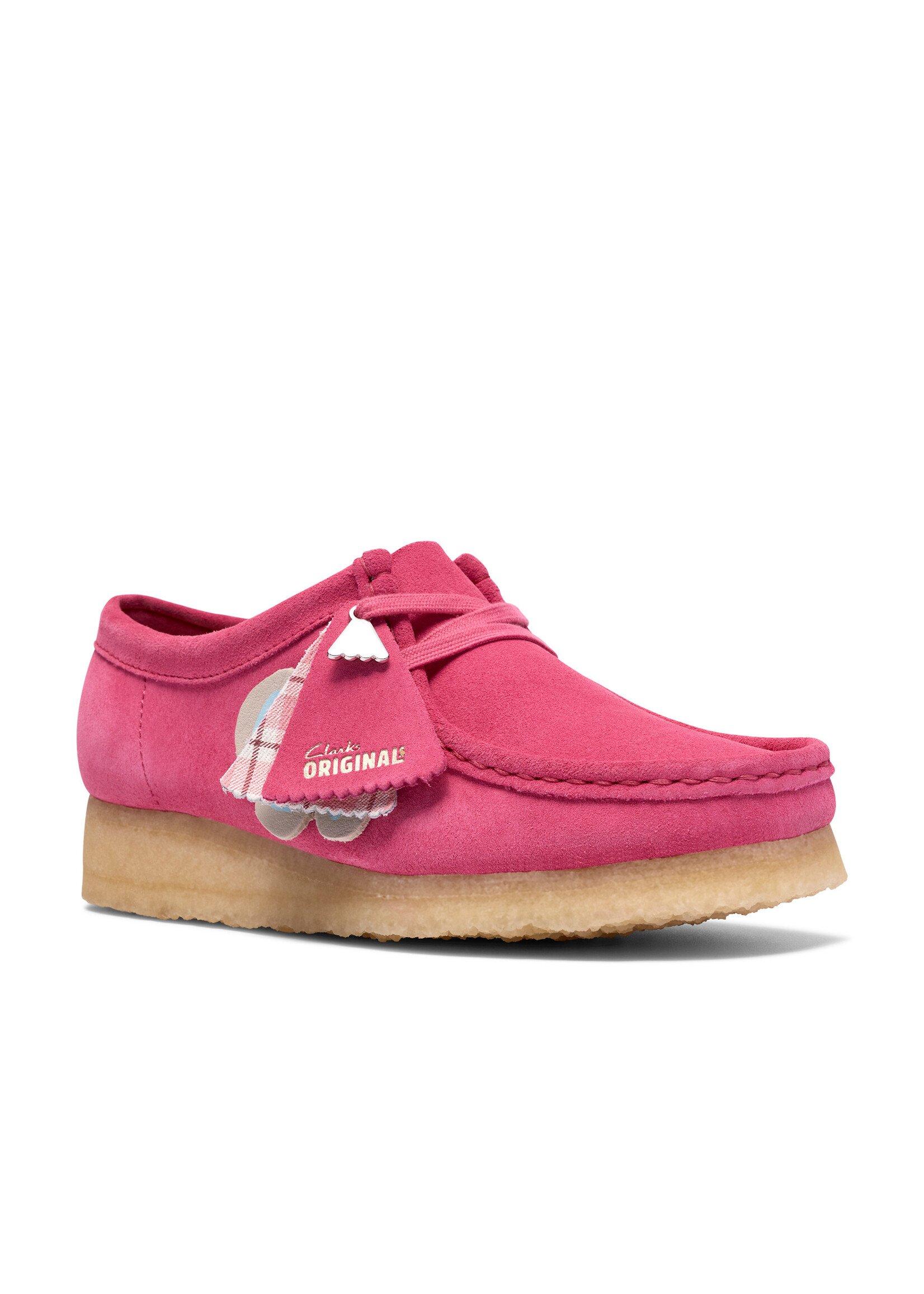 Clarks Originals Women’s Wallabee Pink Intrest– Natural Crepe Sole, Style 26186511