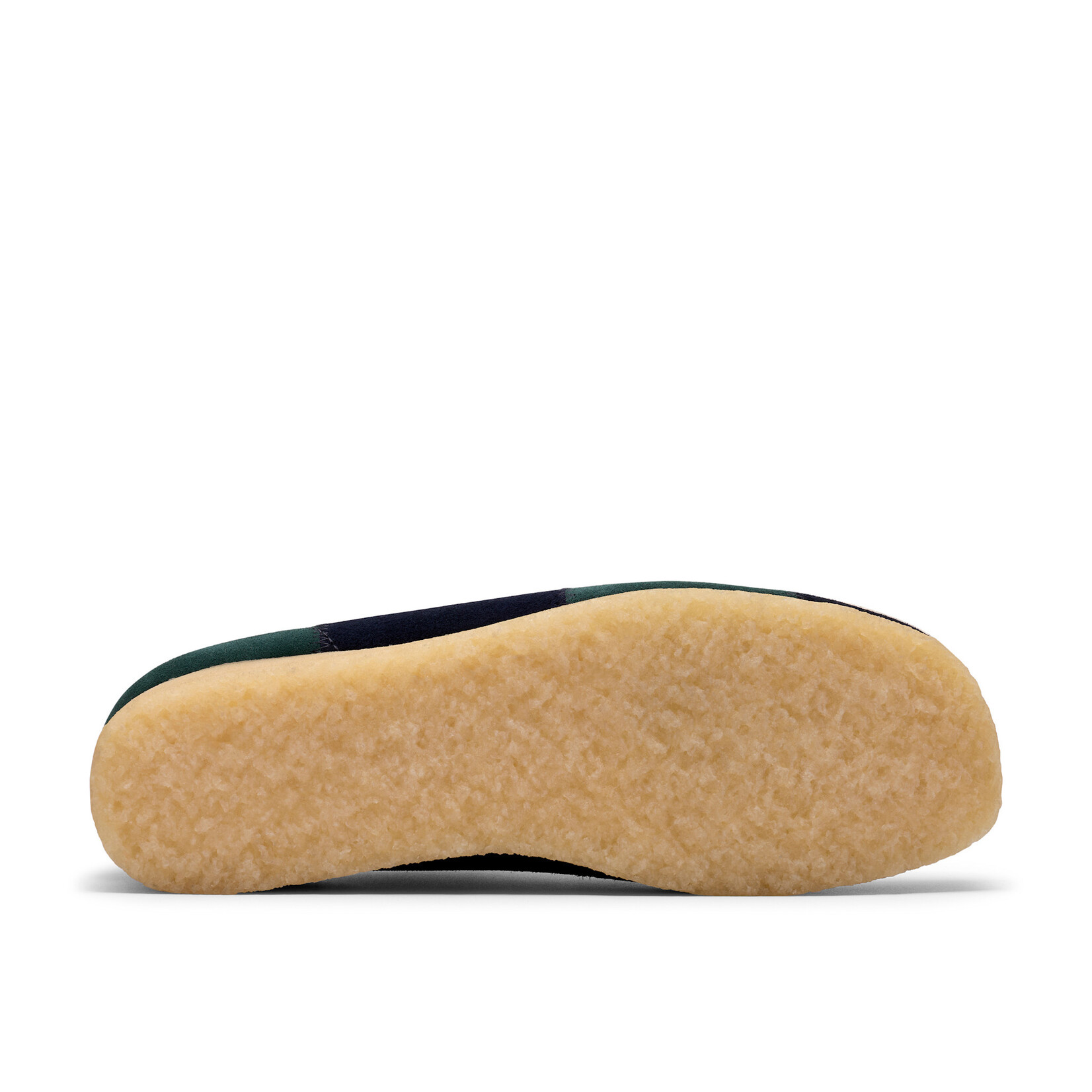 Clarks Originals Men’s Wallabee Blue/Green Stripe Suede Shoes – Natural Crepe Sole, Style 26185545