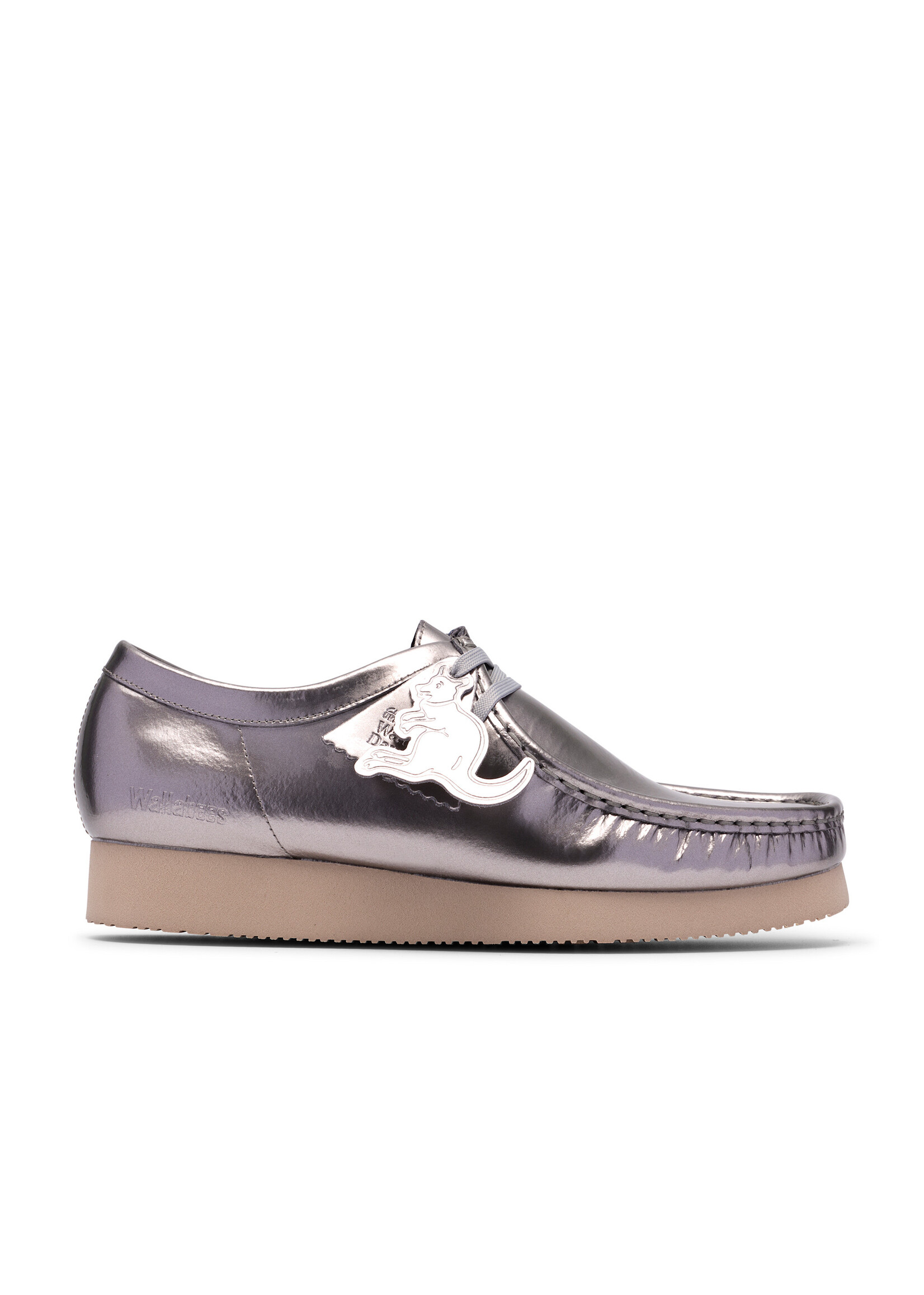 Clarks Originals Wallabee Silver Patent Leather Shoes - Style 26186501