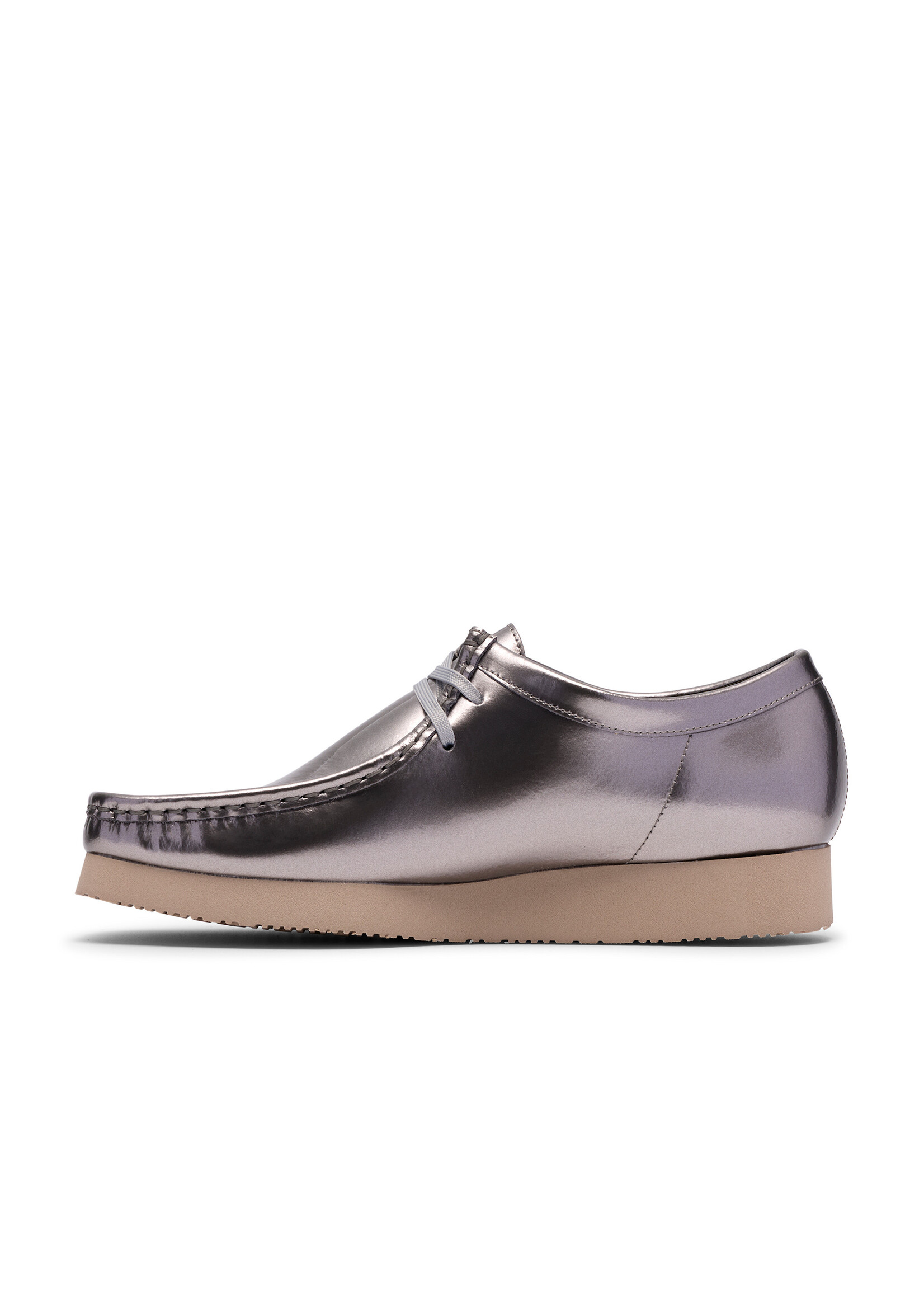 Clarks Originals Wallabee Silver Patent Leather Shoes - Style 26186501