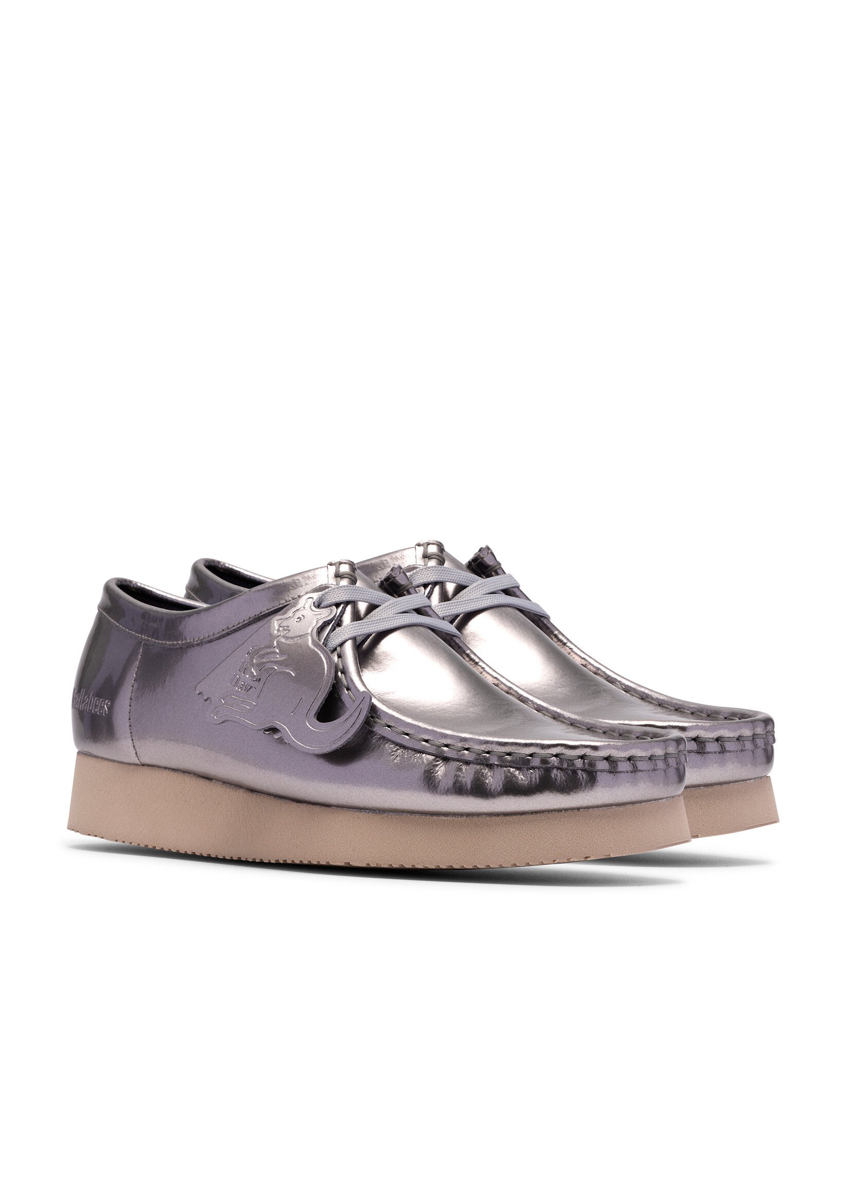 Clarks Originals Women's Wallabee Silver Patent Leather - 26186506