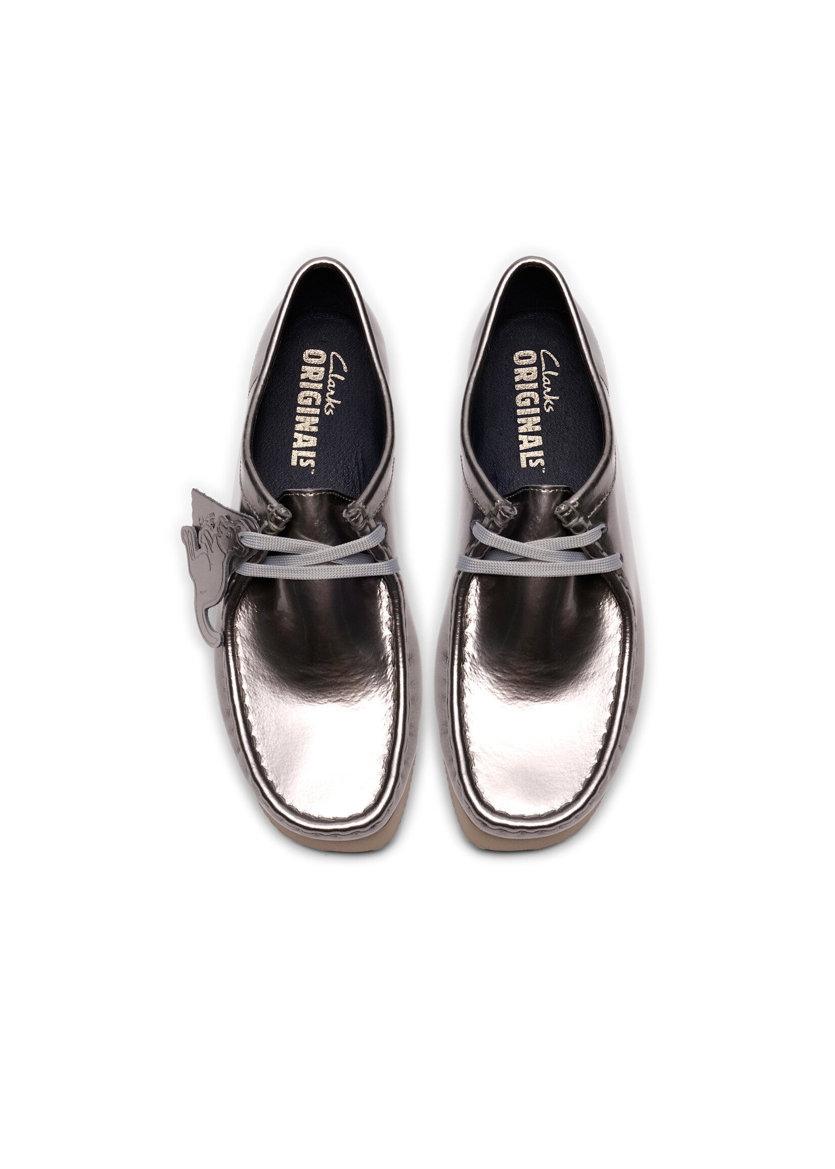 Clarks Originals Women's Wallabee Silver Patent Leather - 26186506
