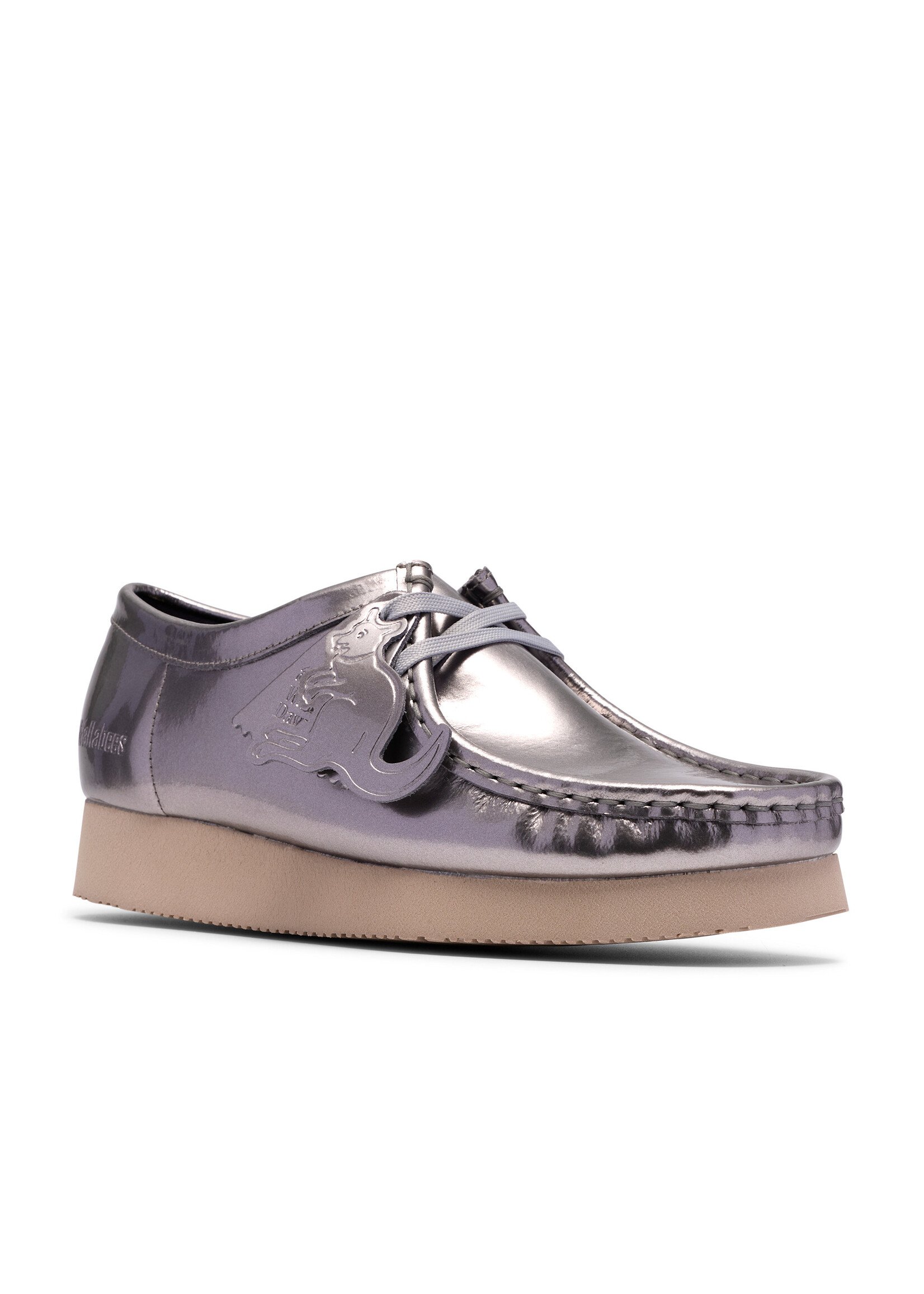 Clarks Originals Women's Wallabee Silver Patent Leather - 26186506