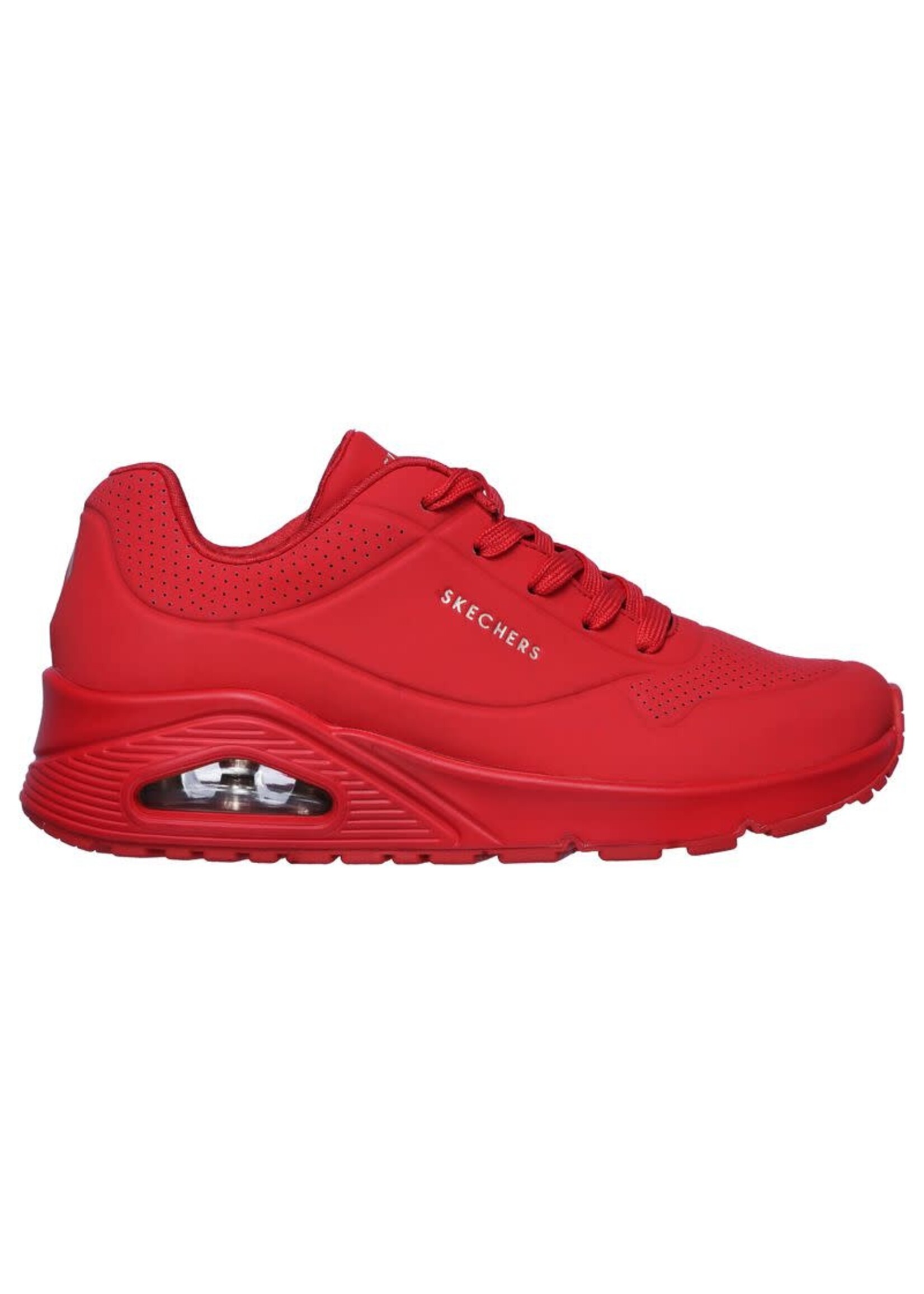Skechers Womens  Street Women's Uno - Stand on Air Sneaker, Red