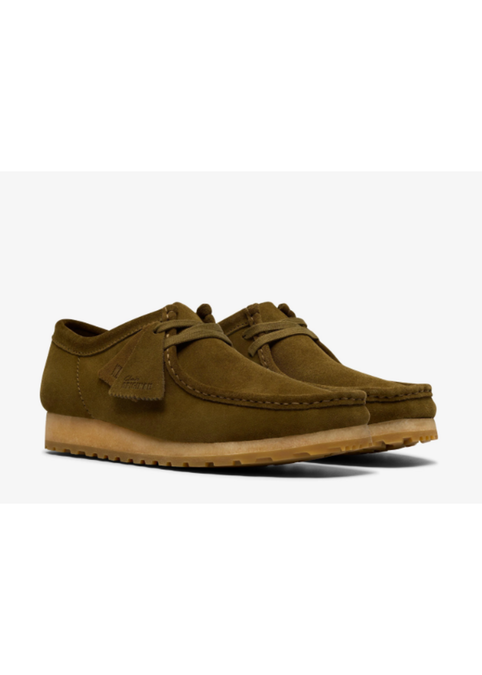 Clarks Mens Originals Icon Wallabee RB  Olive Green Suede 26183094