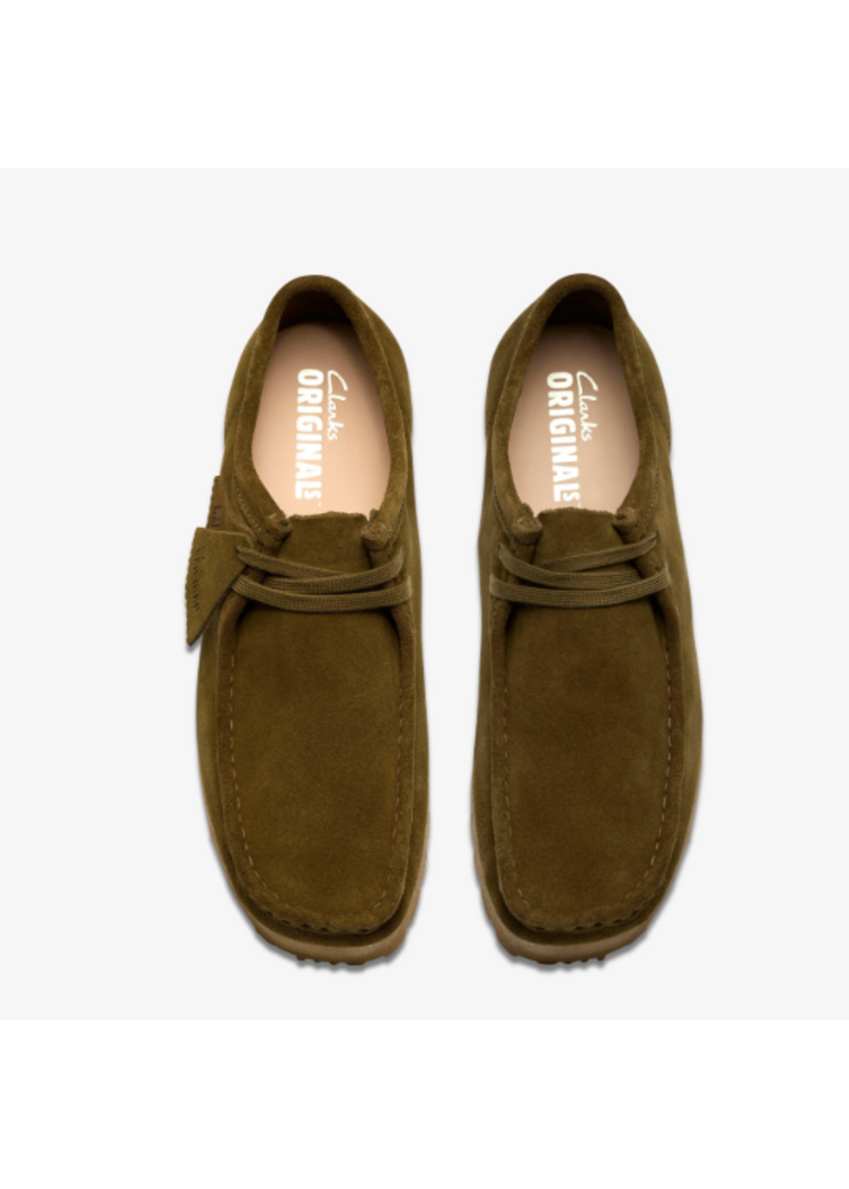 Clarks Mens Originals Icon Wallabee RB  Olive Green Suede 26183094